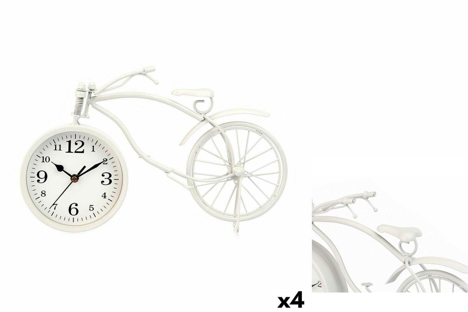 Weiß cm Tischuhr Decor x 4 Metall Fahrrad 36 Stück 22 Gift Uhr 7 x