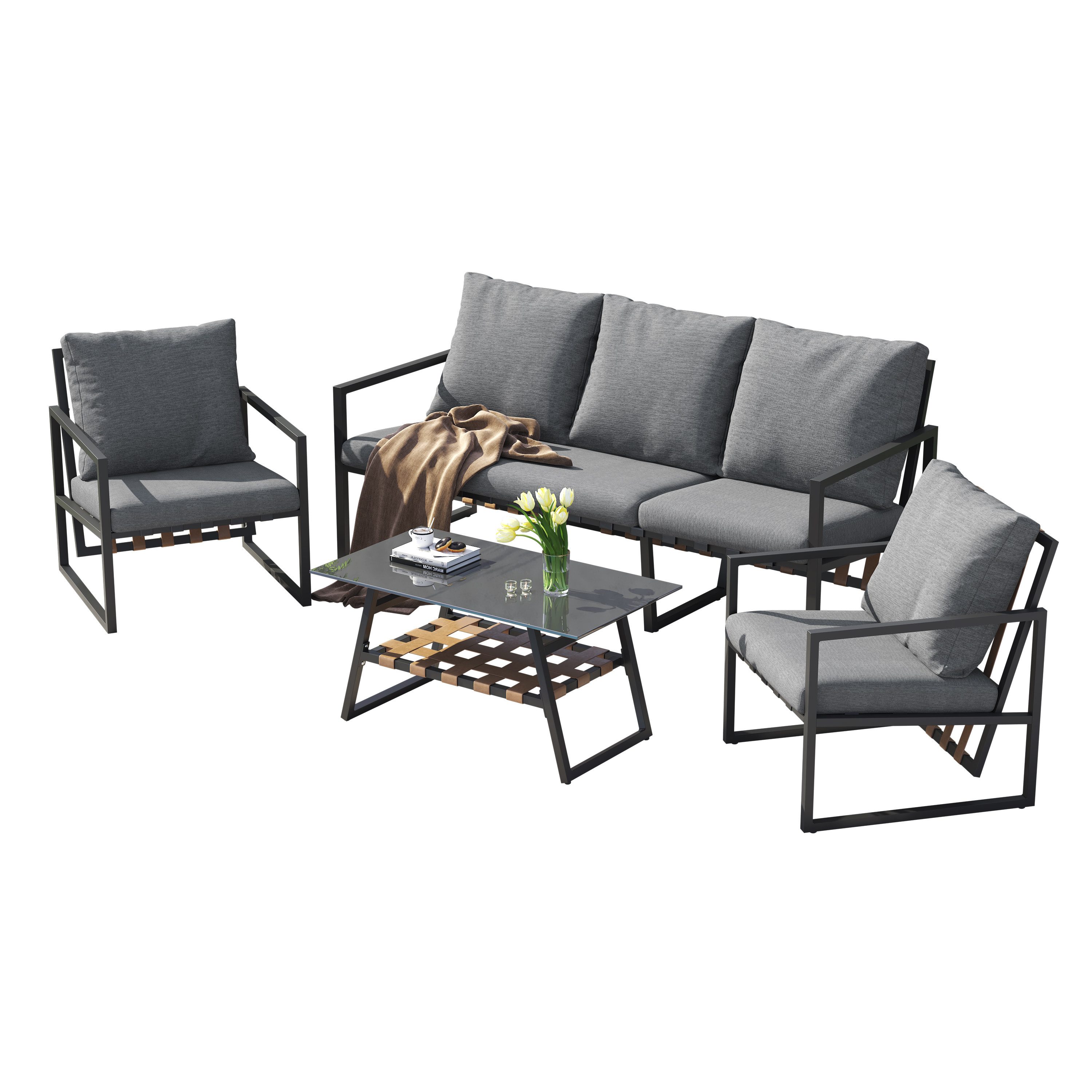 HAUSS SPOLE Gartenlounge-Set Gartenmöbel-Set mit Sofa, günstig online kaufen