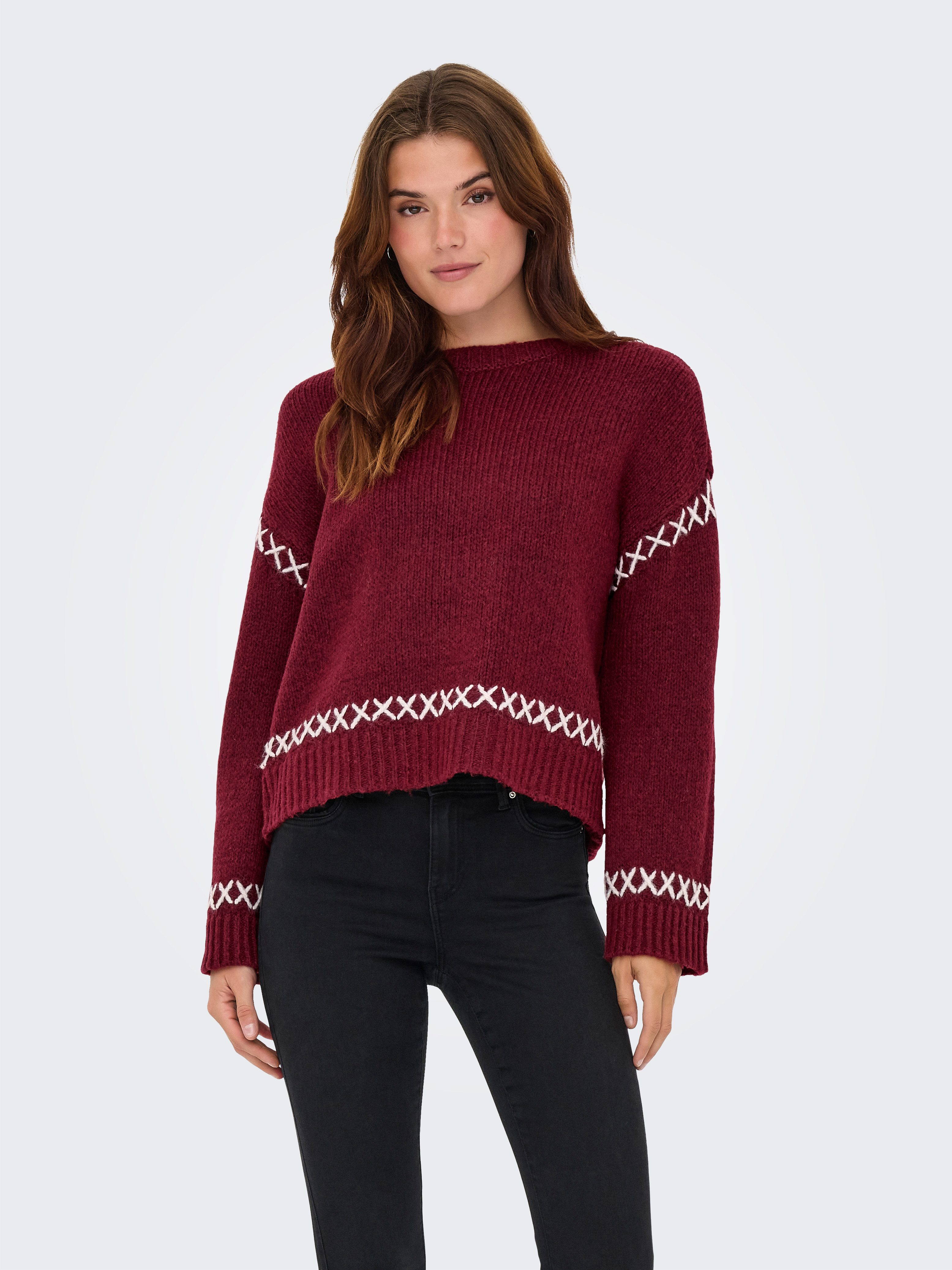 ONLY Rundhalspullover ONLAMANDA LIFE LS O-NECK günstig online kaufen