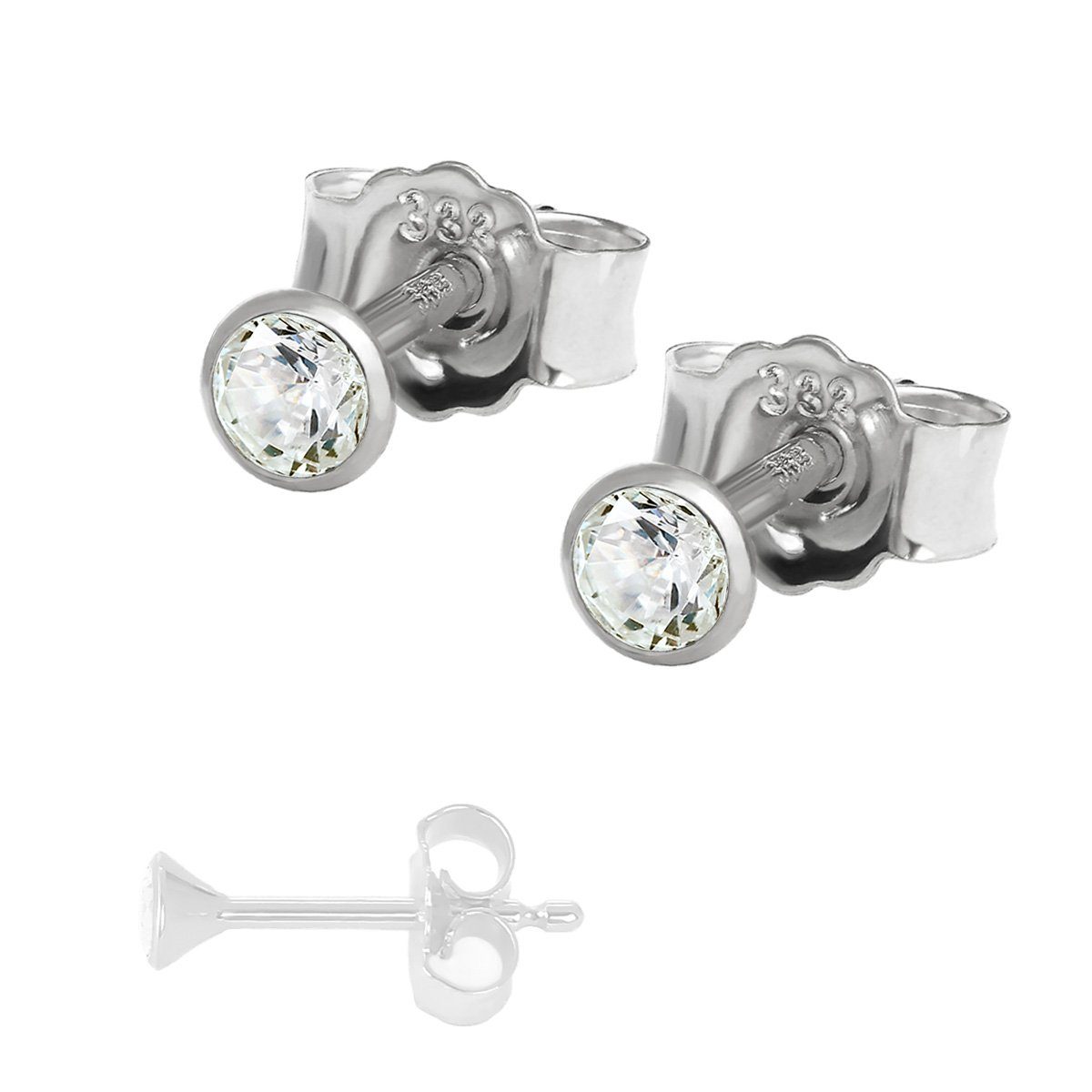 NKlaus Paar Ohrstecker Paar Winzige Ohrstecker 2,5mm Weißgold 333 8 Karat ( günstig online kaufen