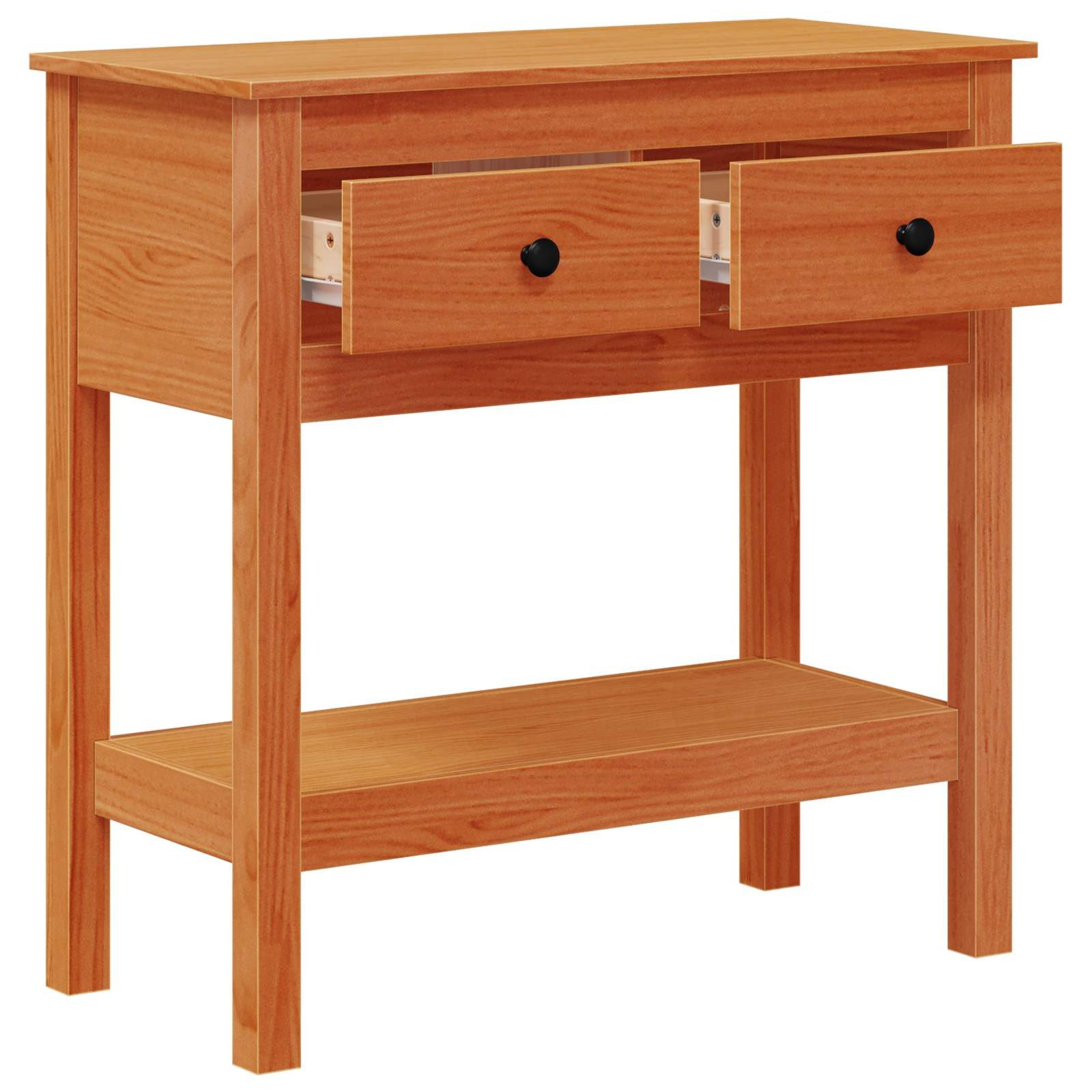 vidaXL Beistelltisch Konsolentisch Wachsbraun 75 x 35 x 75 cm Massives Kiefernholz (1-St)