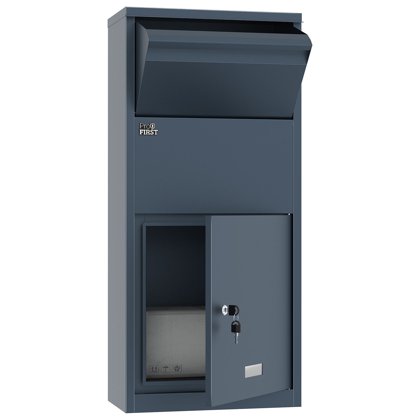 Profirst Paketbriefkasten Paketbox DropGuard Zylinderschloss Anthrazit