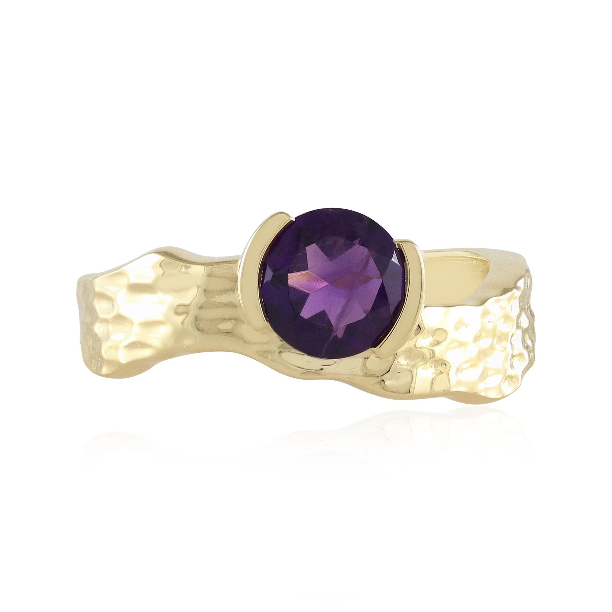 Cavill Solitärring Cavill Ring 1,07 ct Amethyst, vergoldet 925 Silber, lila Eleganz (1-tlg)