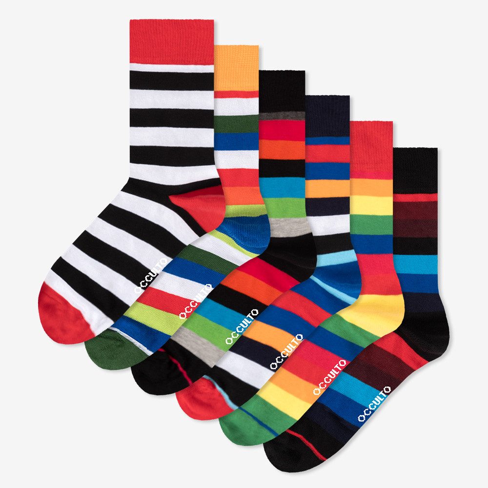 OCCULTO Basicsocken Herren Bunte Socken 6er Pack (Modell: Sigi) (6-Paar) – Bild 3 von 5