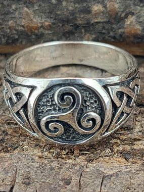 Kiss of Leather Silberring Ring Fingerring Triskele 925 Gr. 52-74 keltische Dreier Spirale