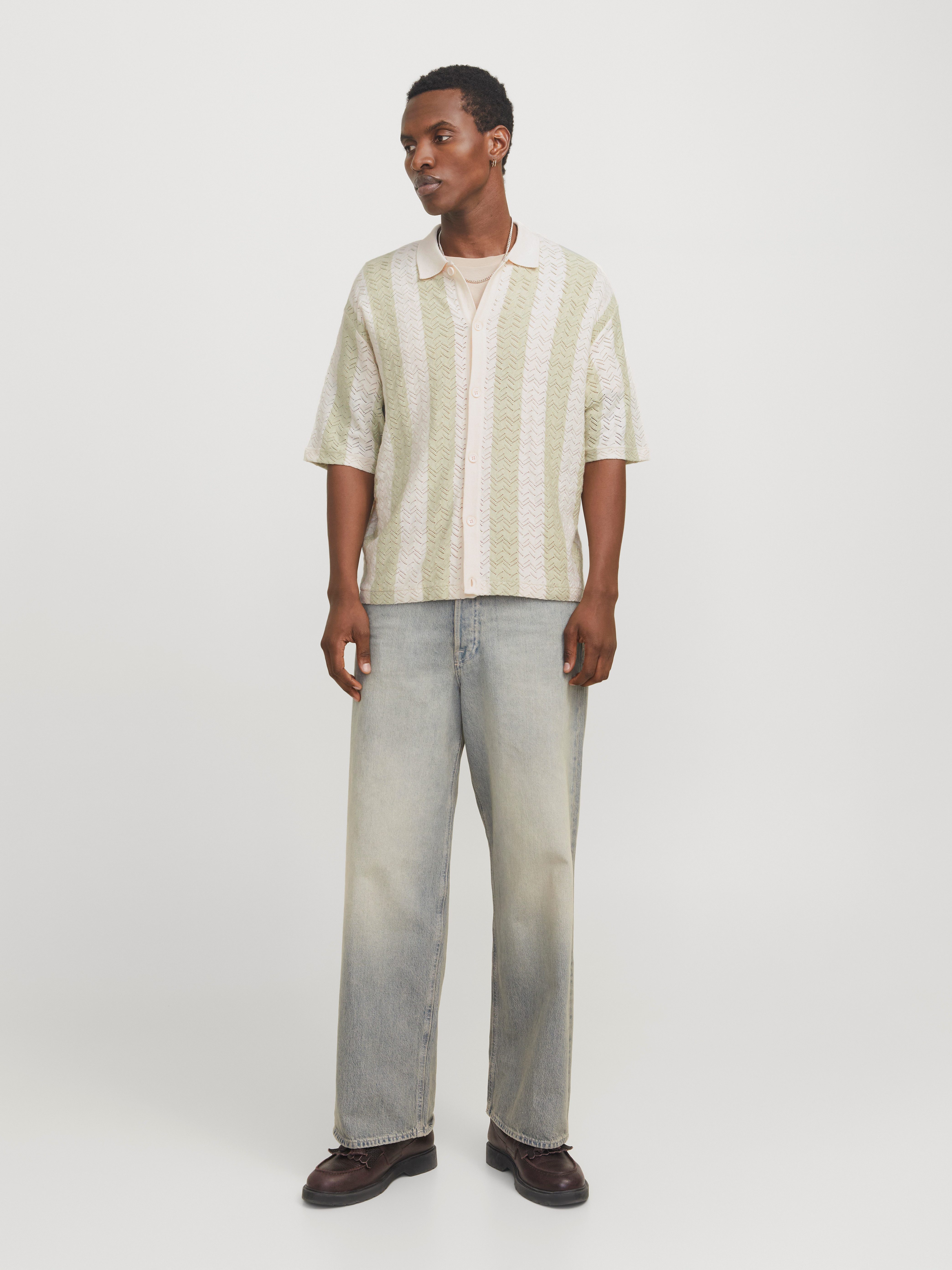 Jack & Jones Polokragenpullover JORTYLER KNIT SS POLO SN Baumwollmischung, relaxed fit