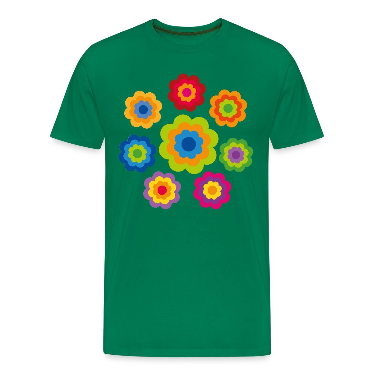 Spreadshirt T-Shirt 70er Jahre Hippie Flower günstig online kaufen
