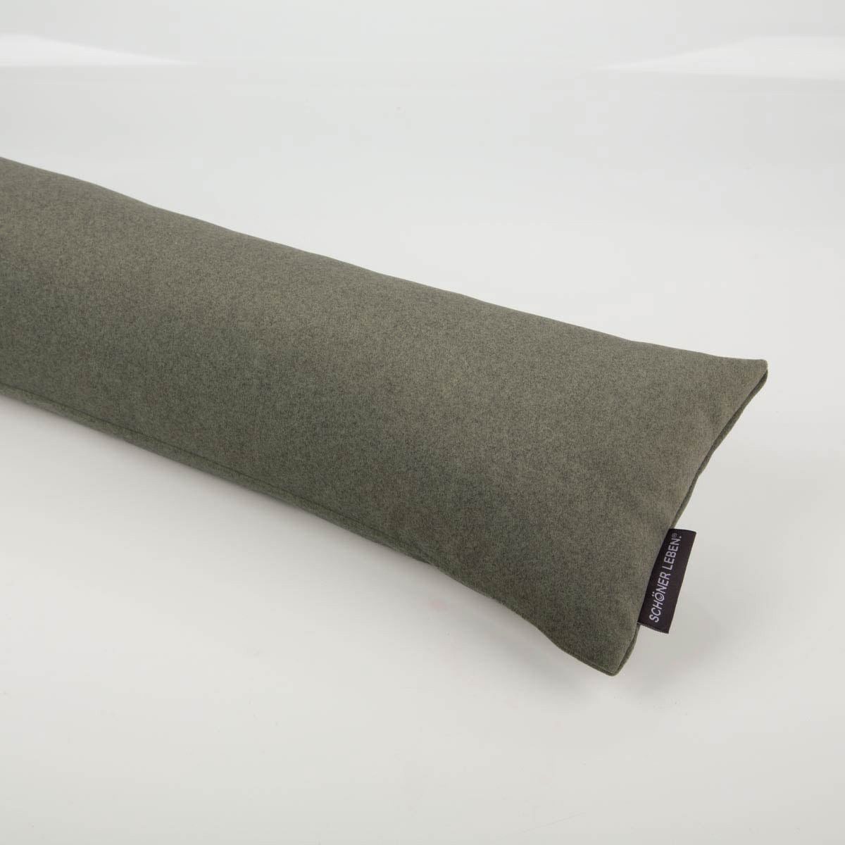SCHÖNER LEBEN. Zugluftstopper Thermo-Zugluftstopper kuschelweich grün für Fenster & Türen, handmade