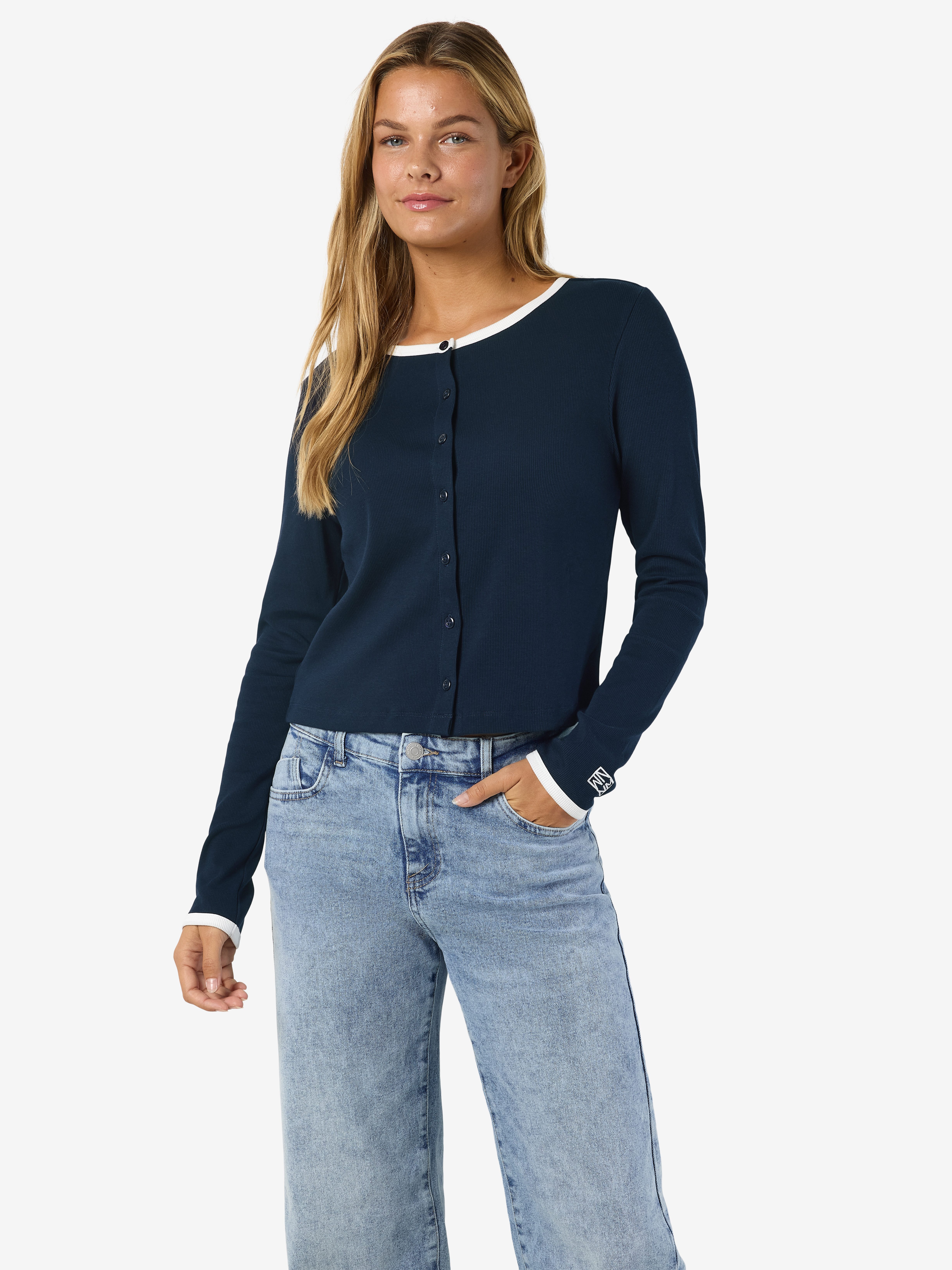 Noisy may Strickjacke NMJUDY L/S CONTRAST CARDIGAN JRSFWD NOOS günstig online kaufen