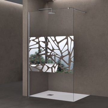 doporro Walk-in-Dusche Duschwand Bremen02BL mit Stabilisator aus Edelstahl Walk-In, Einscheibensicherheitsglas, 100 x 200 cm