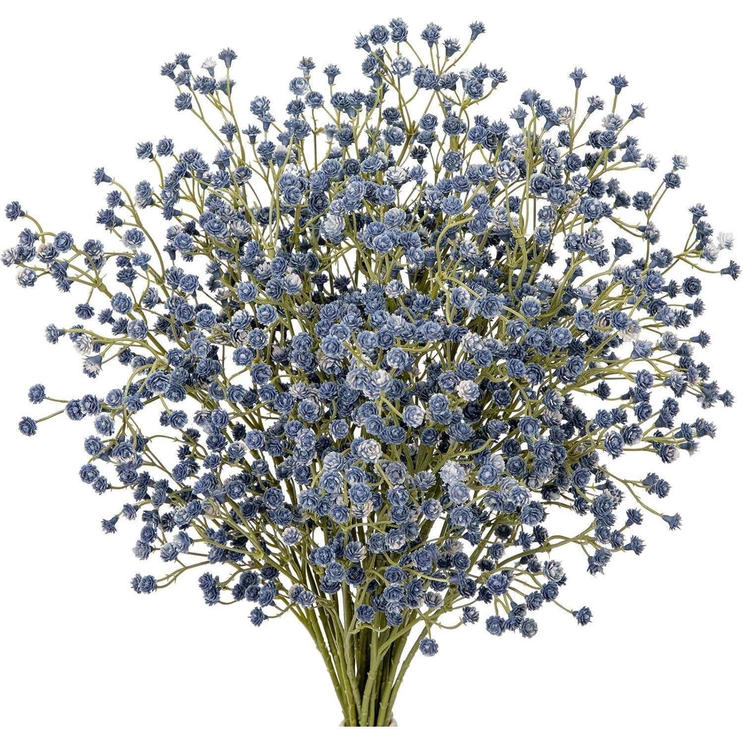 Kunstblumenstrauß Kunstblumen Schleierkraut Gypsophila Blumenstrauß 10 Stück Blau, LuxusKollektion