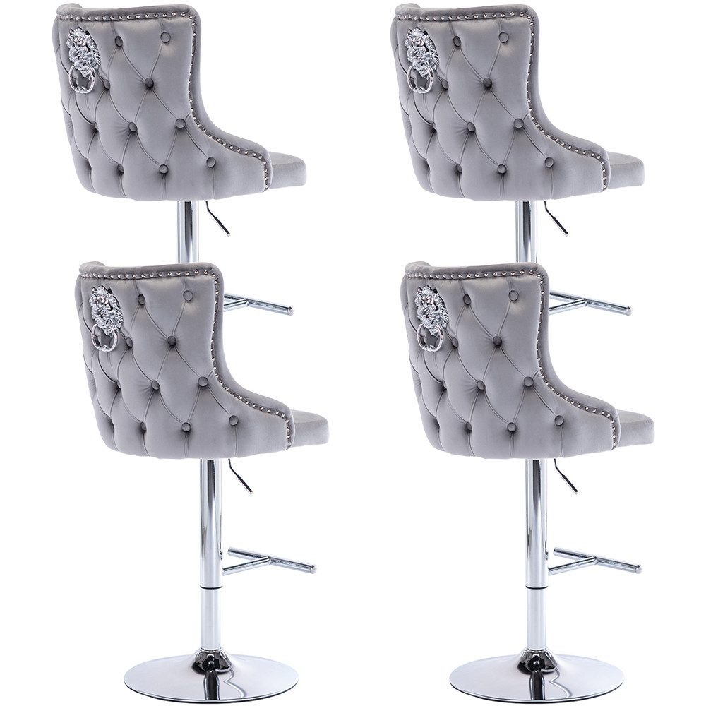 WAHSON OFFICE CHAIRS Barhocker höhenverstellbar Barstuhl aus Samt mit Löwen günstig online kaufen