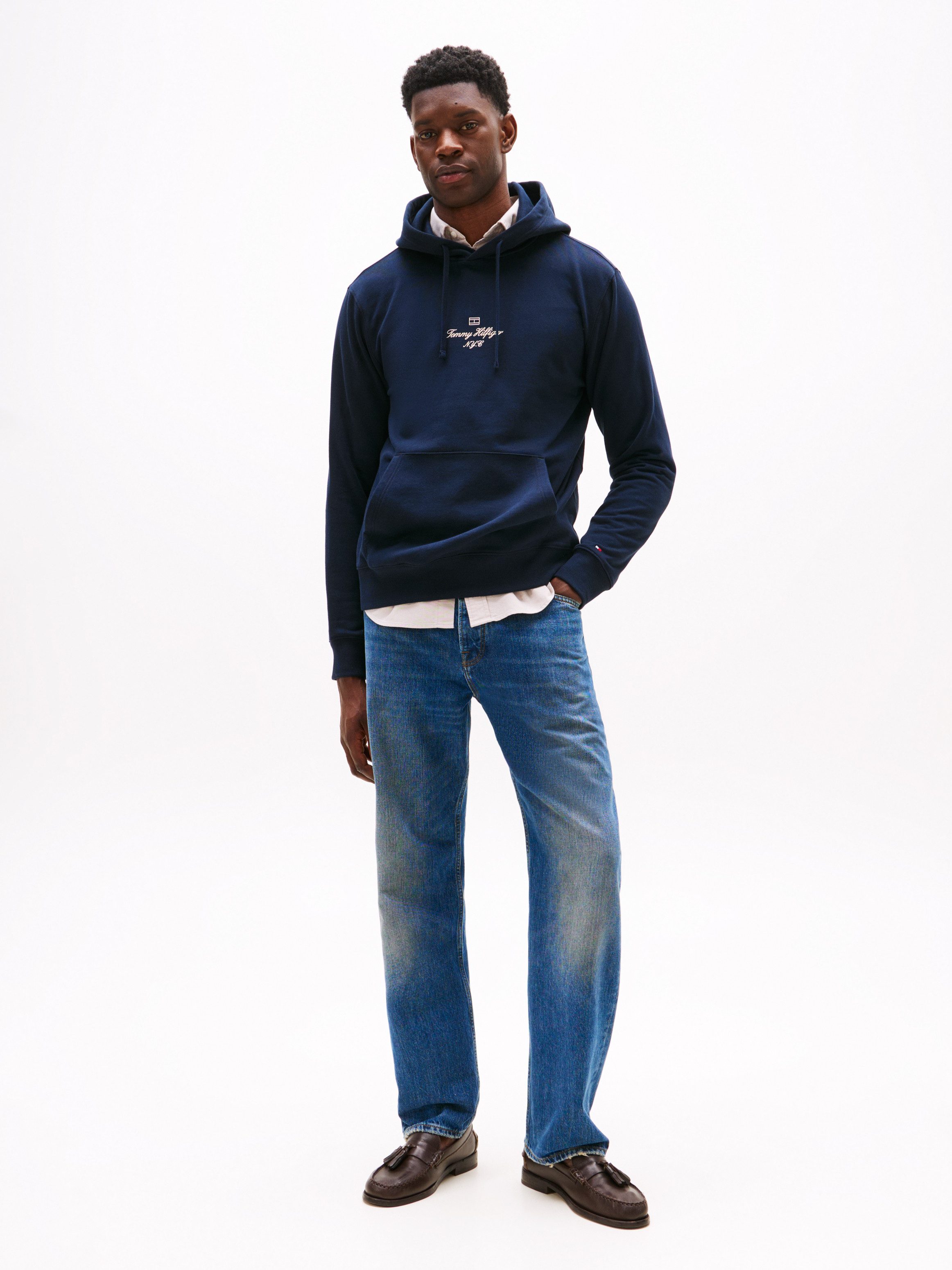 Tommy Hilfiger Hoodie OUTLINE FLAG SCRIPT HOODIE mit kontrastfarbener Stick günstig online kaufen