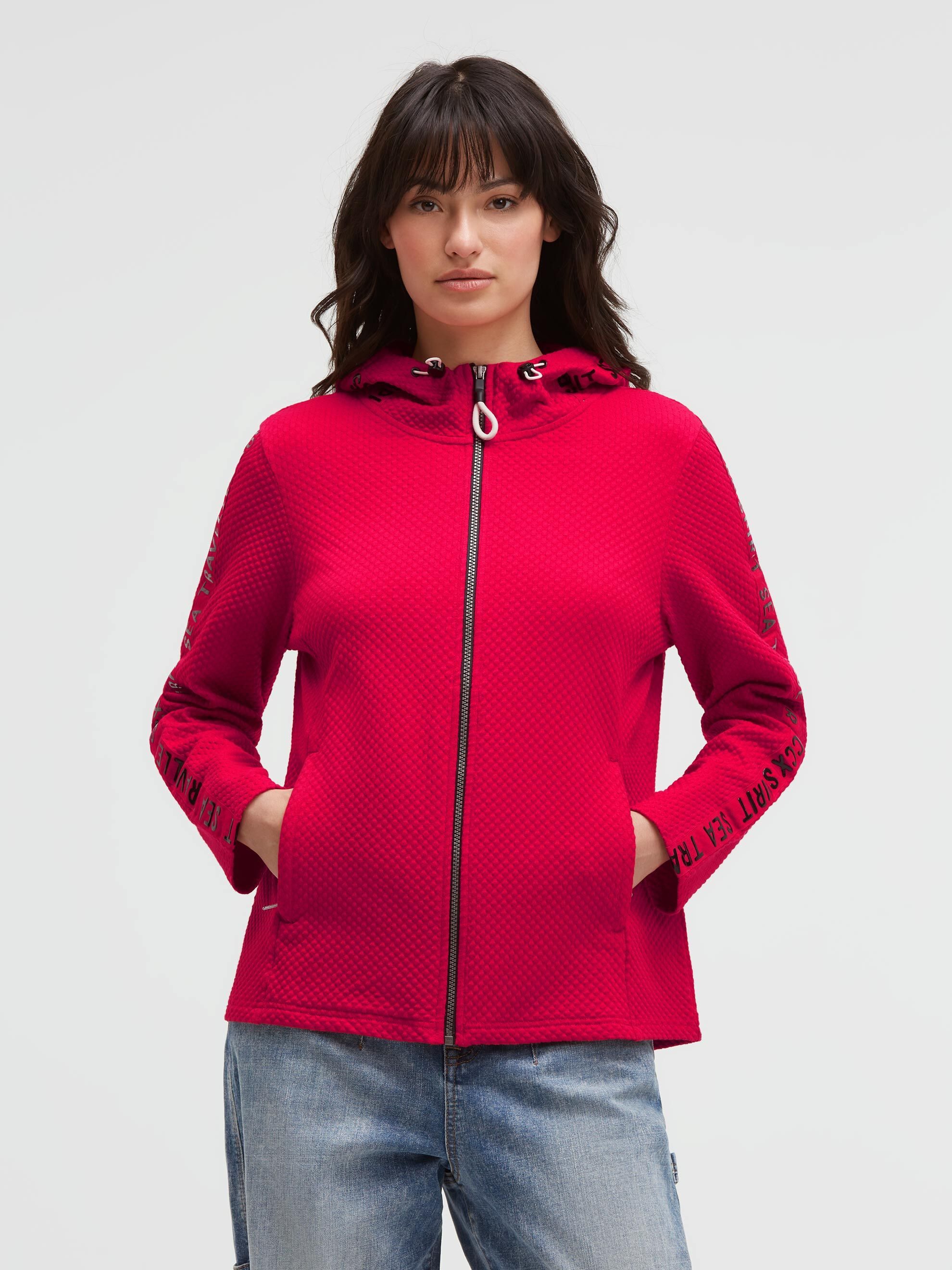 SOCCX Kapuzensweatjacke mit verstellbarer Kapuze