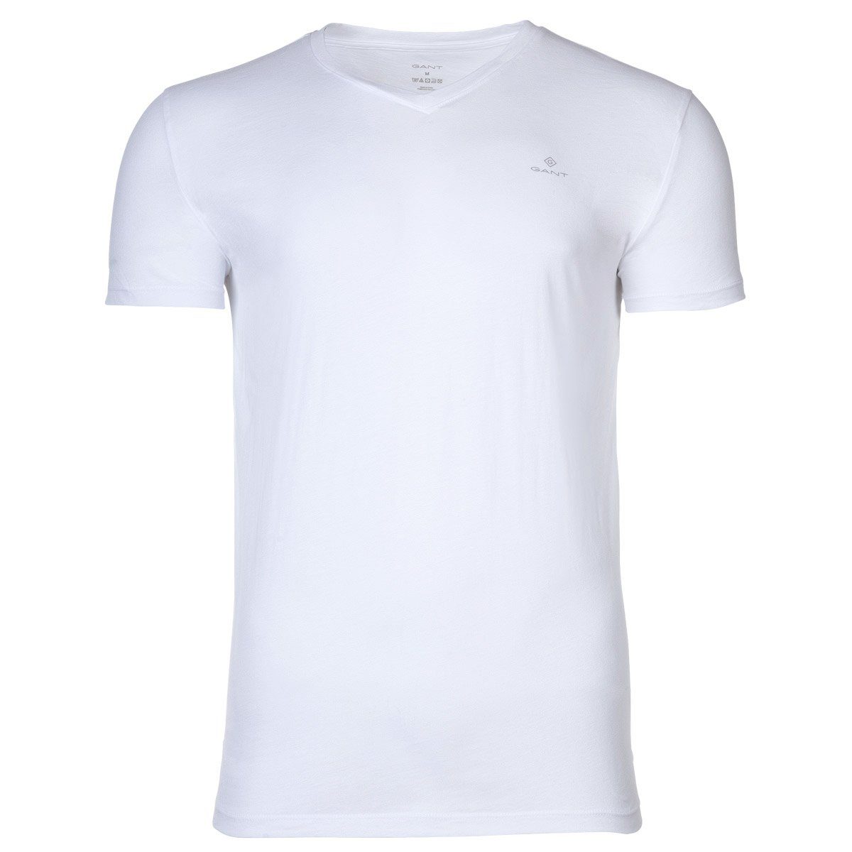 Gant T-Shirt Herren T-Shirt, 2er V-Ausschnitt, Schwarz/Weiß Pack V-Neck 