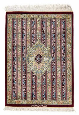 Orientteppich Perser - Ghom - 86 x 60 cm - mehrfarbig, morgenland, rechteckig, Höhe: 10 mm, Wohnzimmer, Handgeknüpft, Einzelstück mit Zertifikat