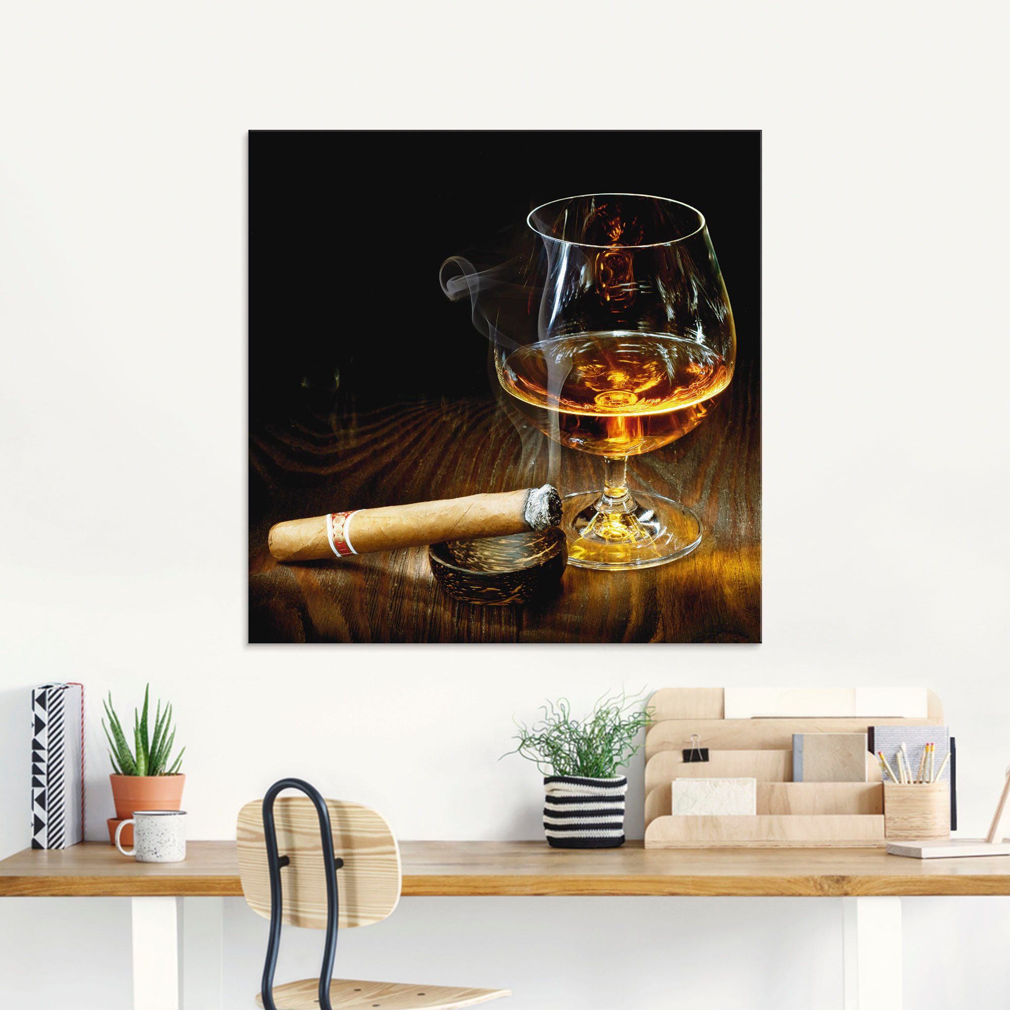 Glasbild verschiedenen Zigarre Zigarren Cognac, und Artland St), Größen (1 in