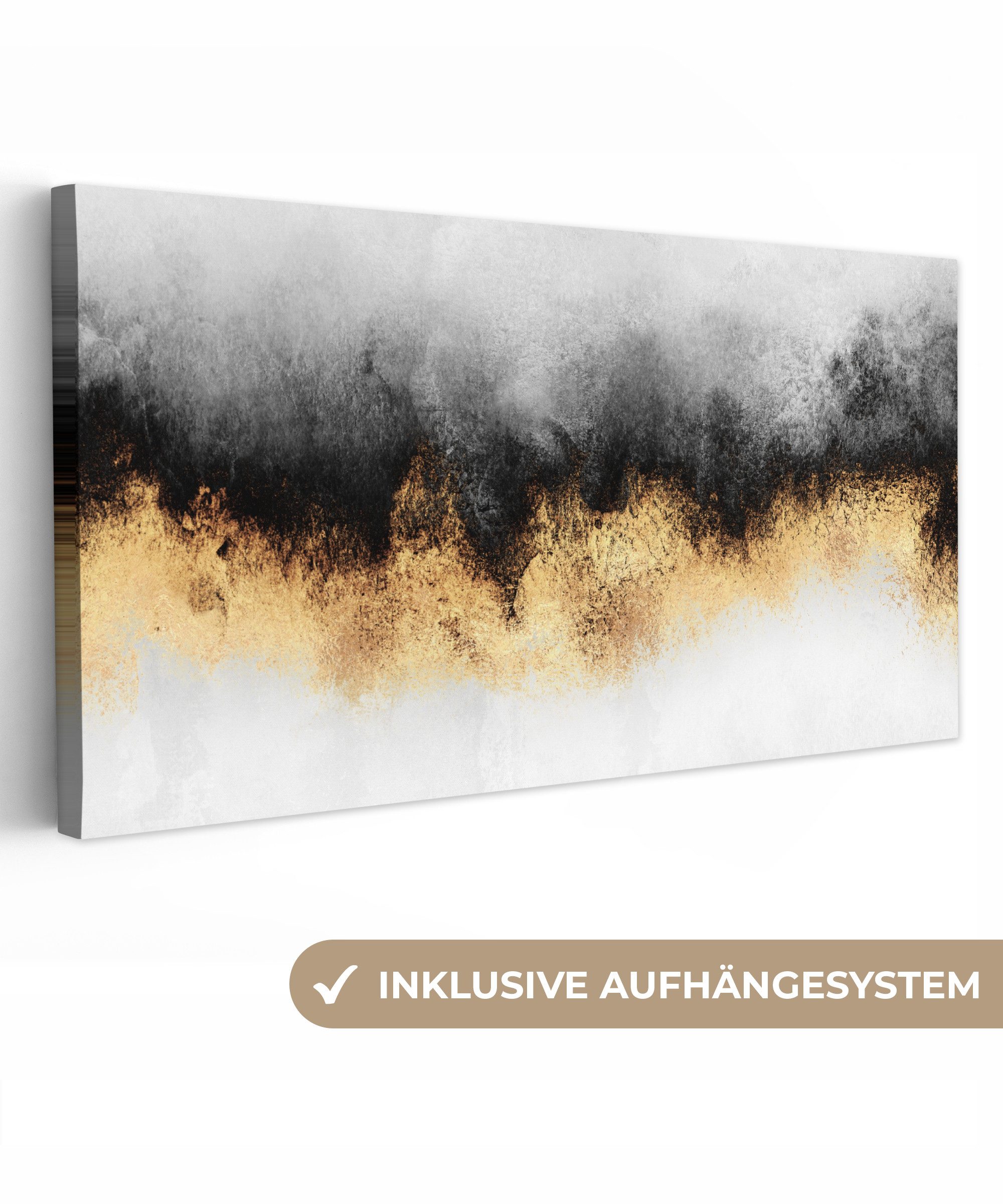 OneMillionCanvasses® Leinwandbild Panorama Gold - Chic günstig online kaufen