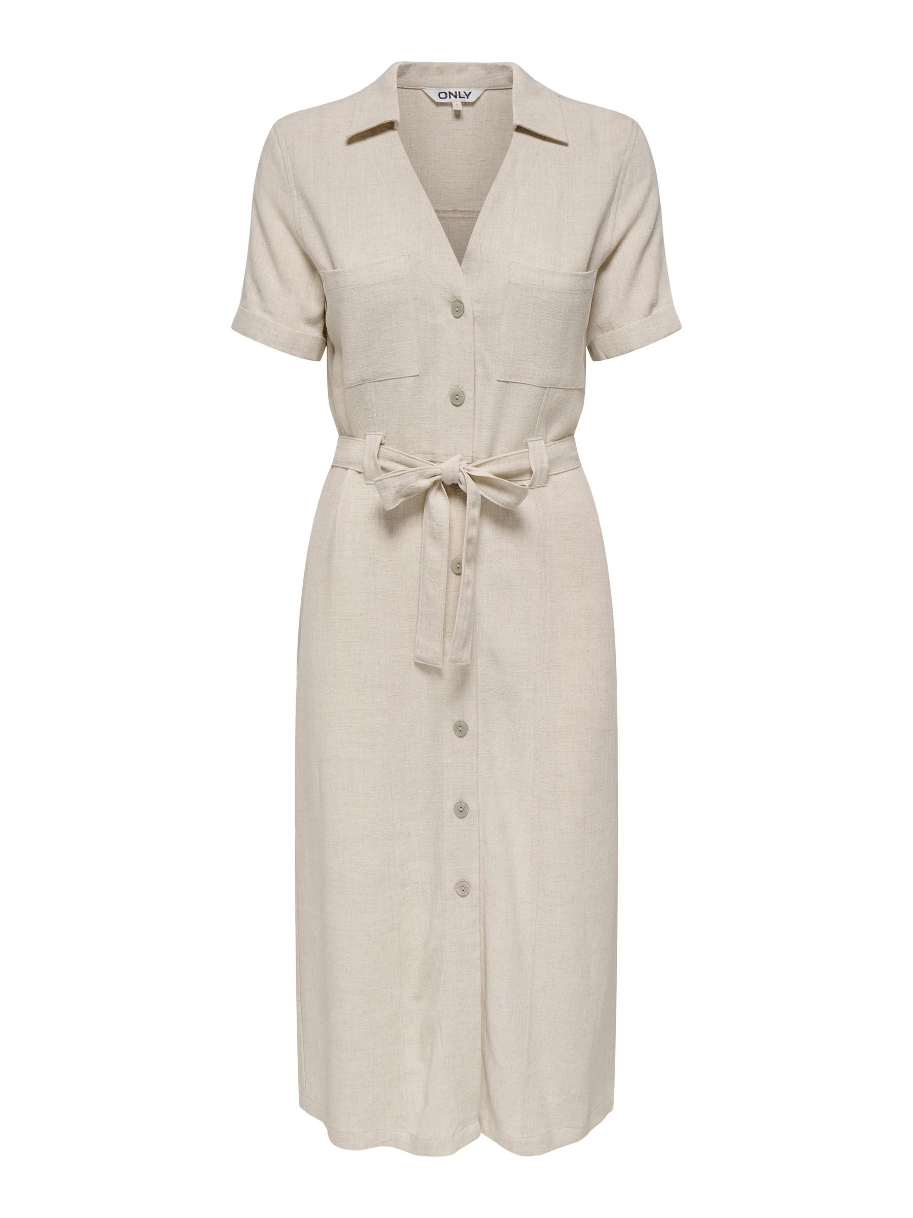 ONLY Shirtkleid Elegantes, knielanges Modell mit Gürtel und Knöpfen (kniela günstig online kaufen