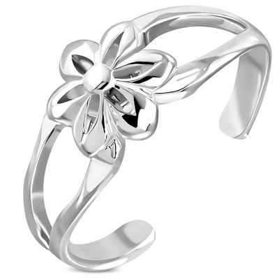 BUNGSA Zehenring Zehenring Blume Silber aus Messing Damen, Zehring Toering