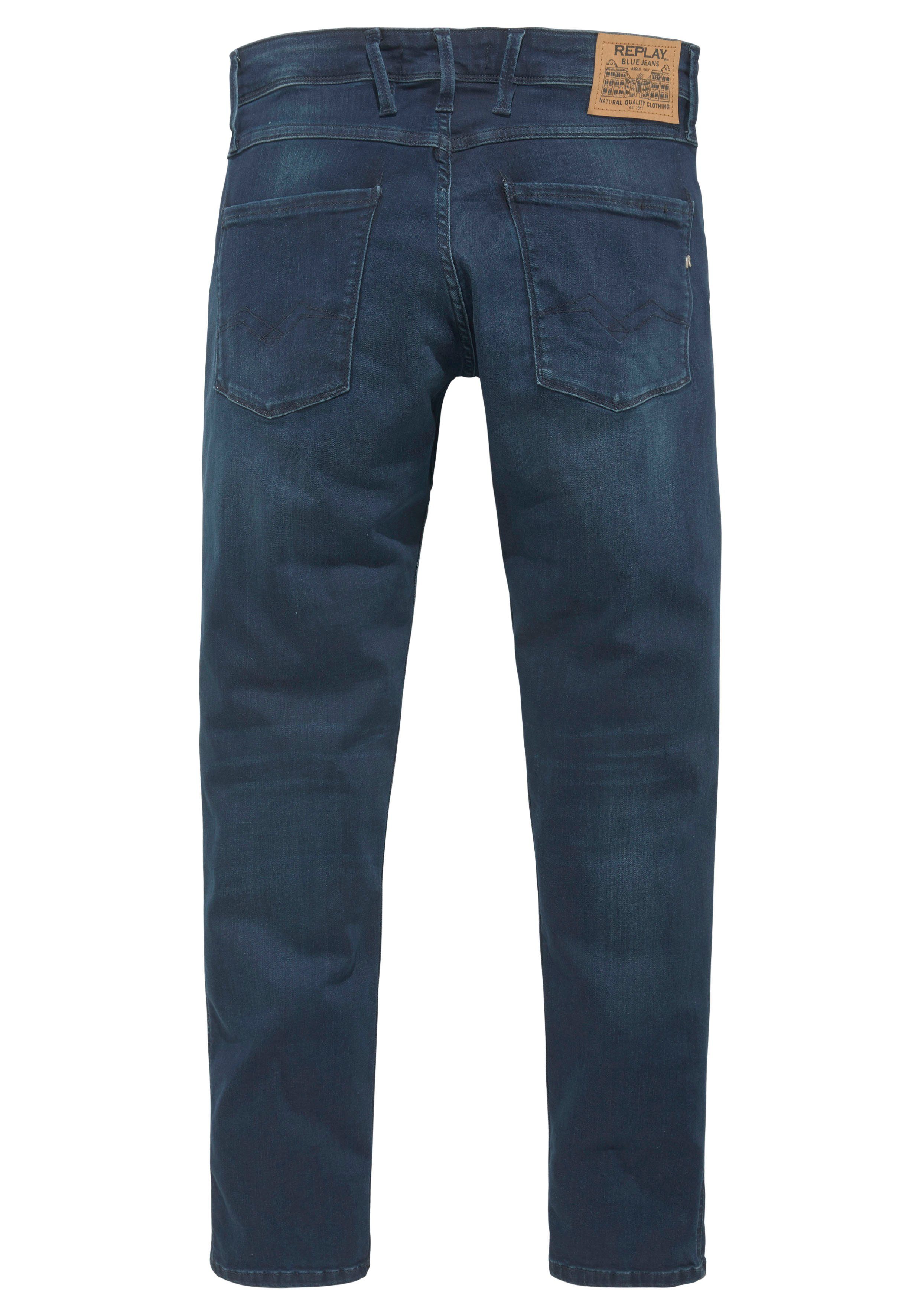 dark-blue-wash Slim-fit-Jeans Superstretch Replay Anbass