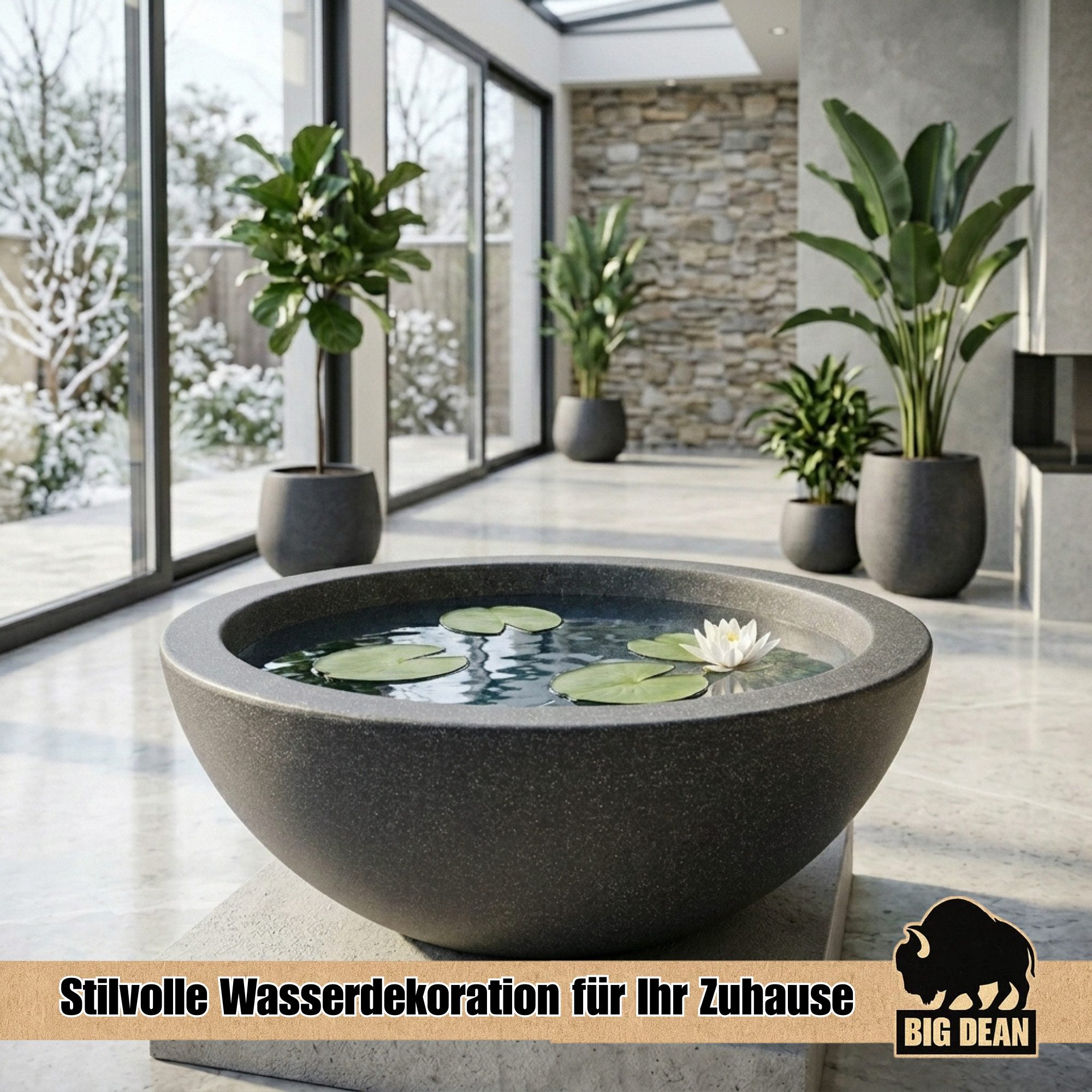 BigDean Fertigteich Brunnen Miniteich Komplettset mit Schale & Teichkugeln, (Set, 7-tlg), UV-beständig, Wetter- und frostfeste Materialien, Made in Europe – Bild 4 von 5
