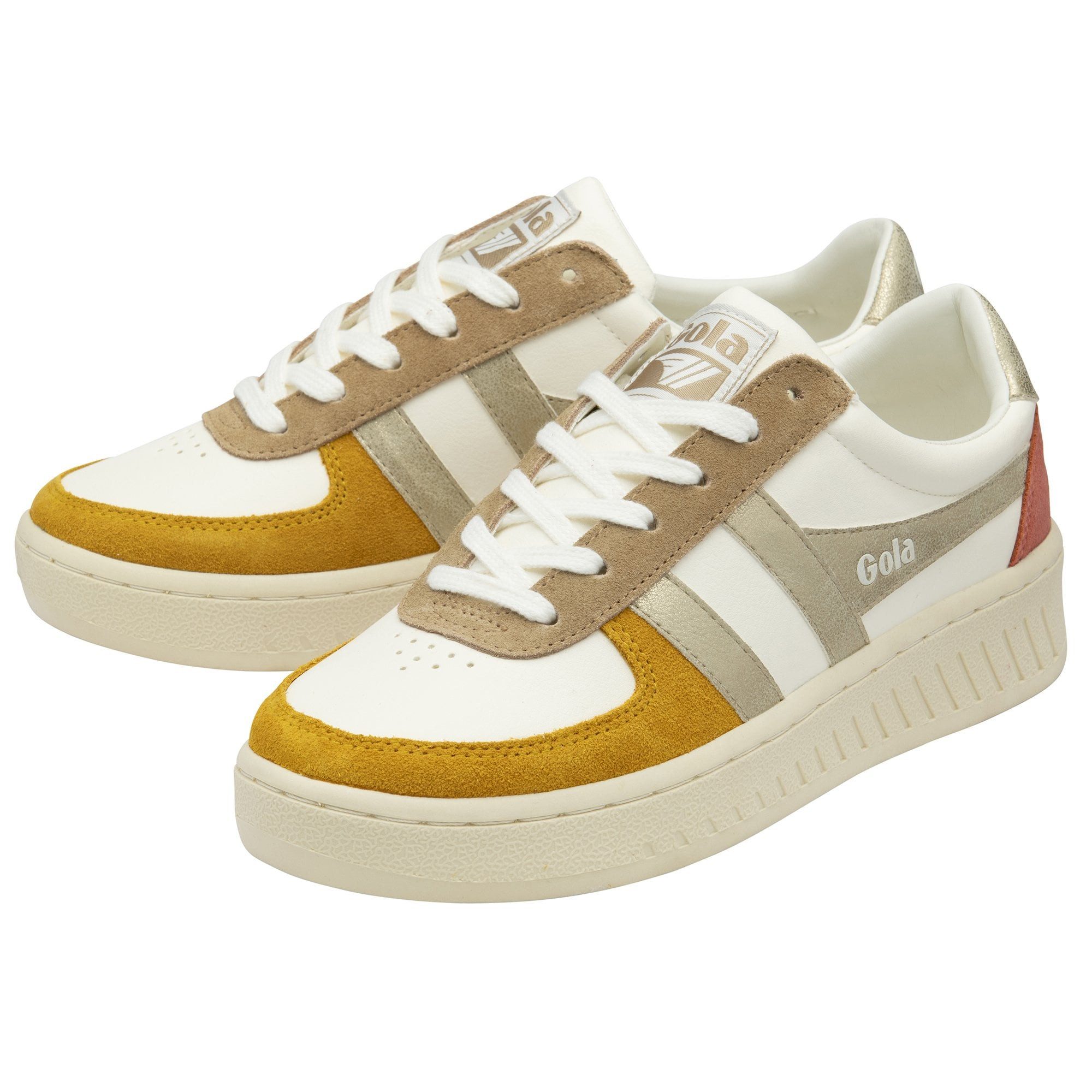 Grandslam Quadrant weiss/gold/gelb Damen Sneaker