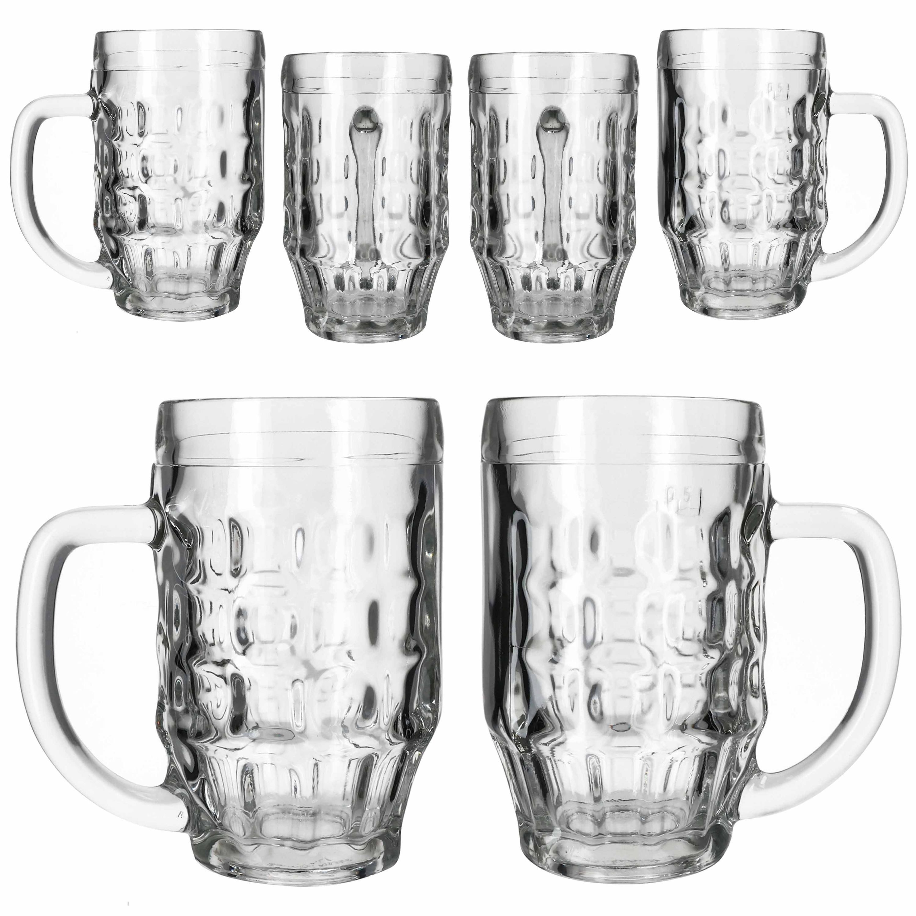 MamboCat Bierglas MamboCat 6er Set Mani Bierkrug 0,5L geeicht Schild Henkel Seidel Glas, Glas