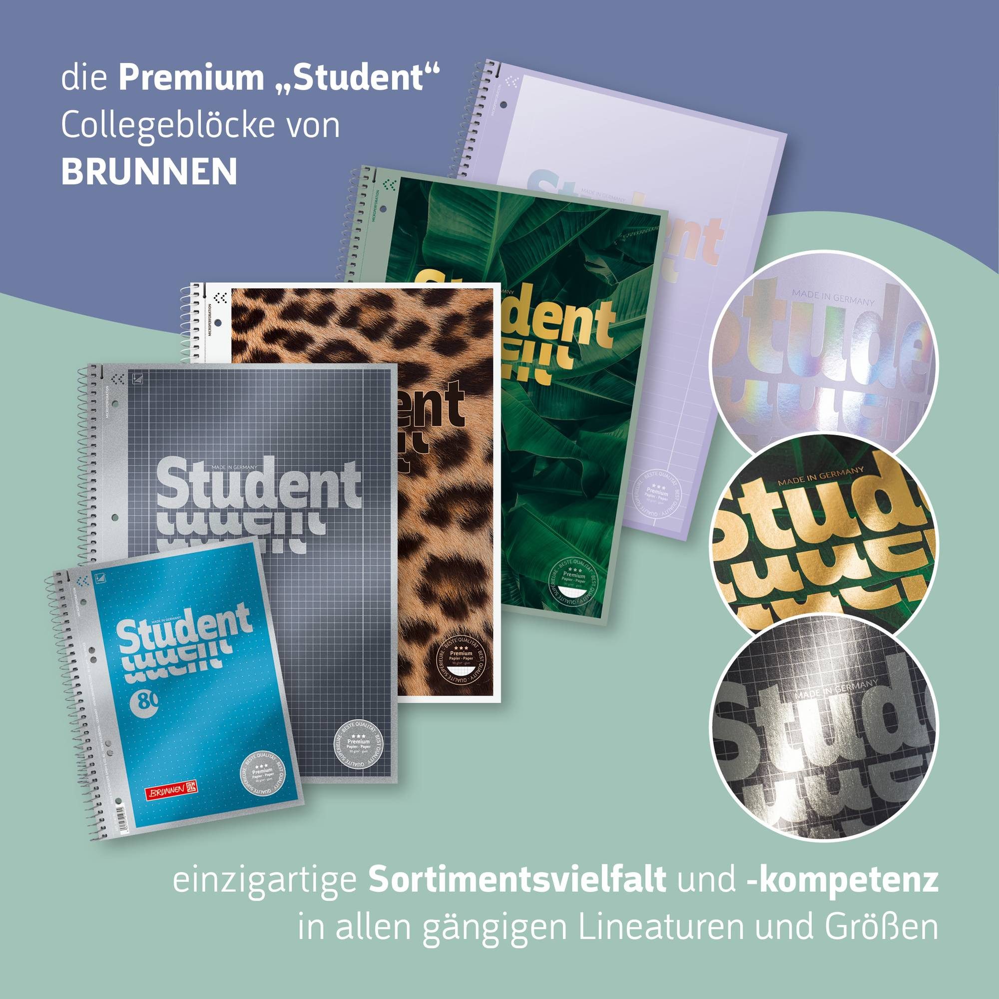 Baier & Schneider Collegeblock Collegeblock Premium Student Colour Code A4 liniert onyx