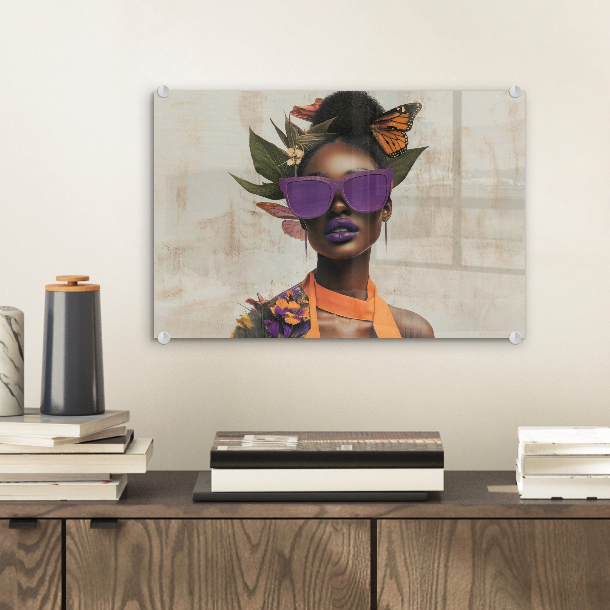 MuchoWow Acrylglasbild Frau - Sonnenbrille - günstig online kaufen