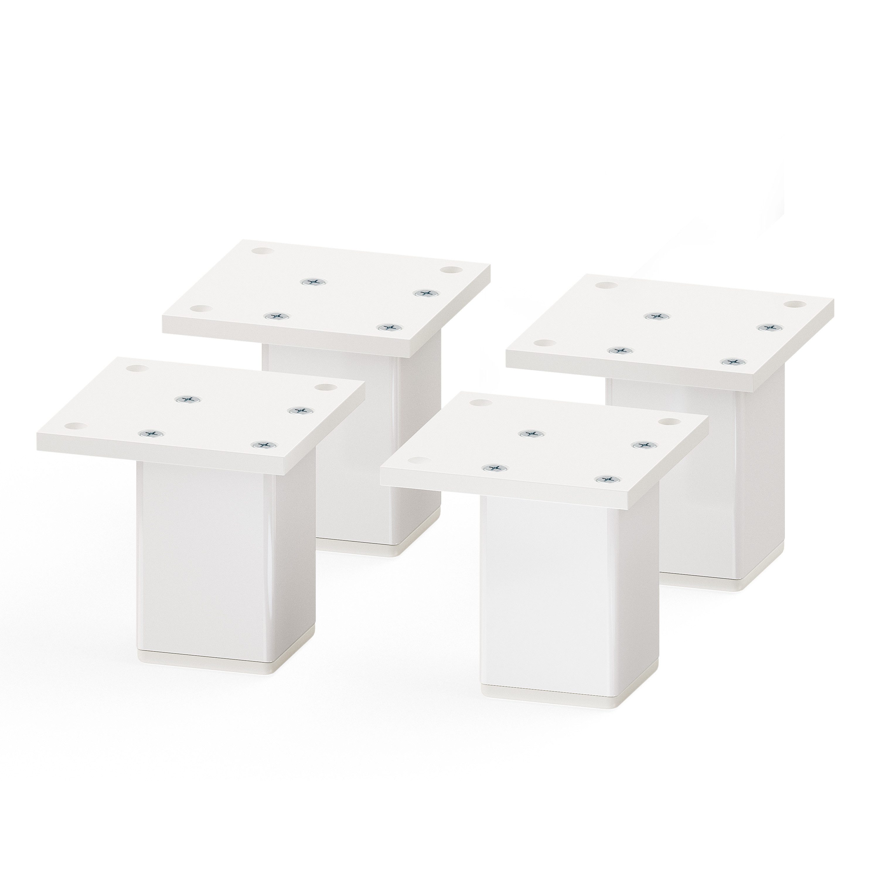 sossai® Möbelfuß MFV2, 4er Set, Farbe: Weiß, (4-St), Farbe: Weiß