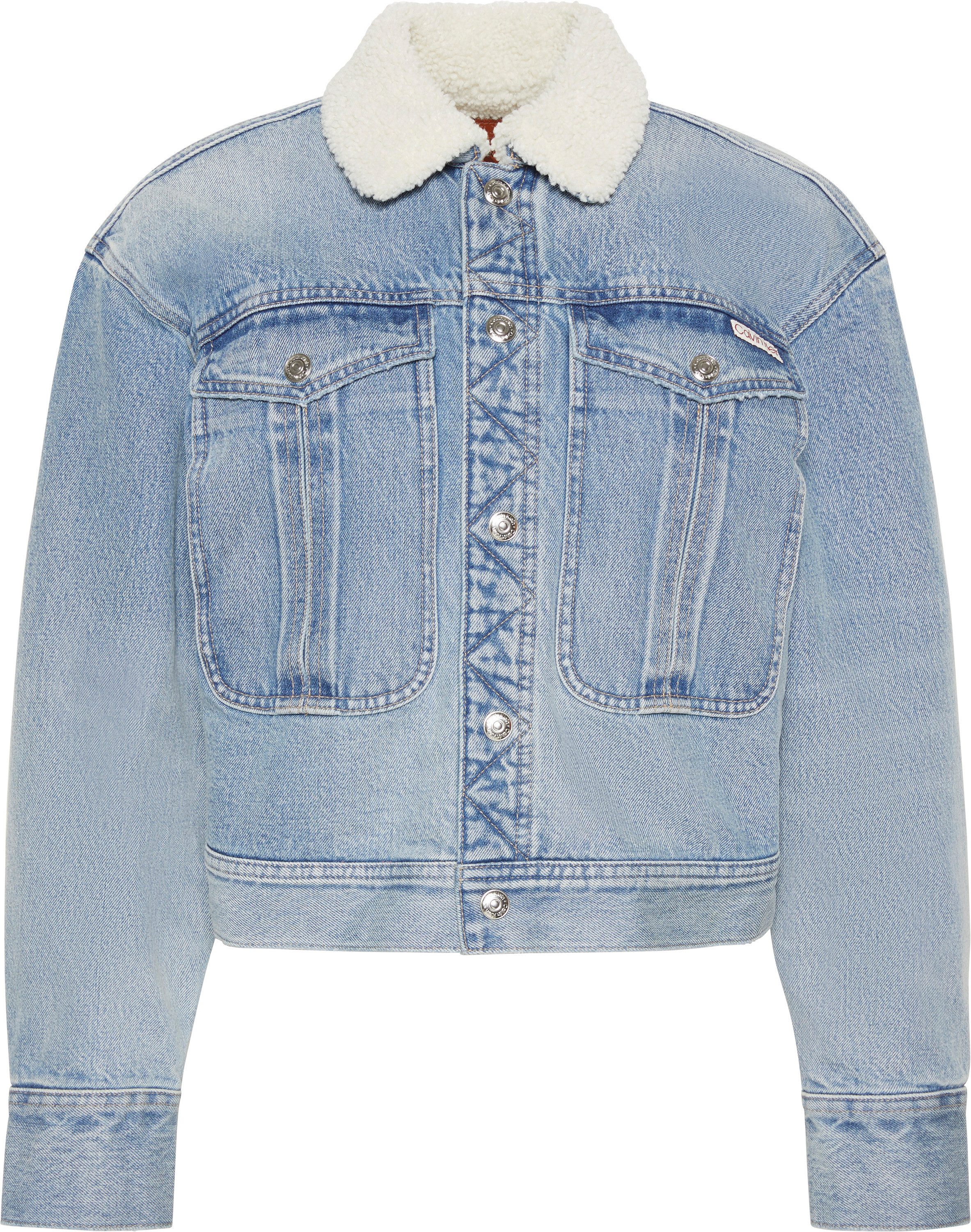 Calvin Klein Jeans Jeansjacke SHERPA WOOL DENIM JACKET Mit Rundhalsausschnitt, regular fit – Bild 4 von 5