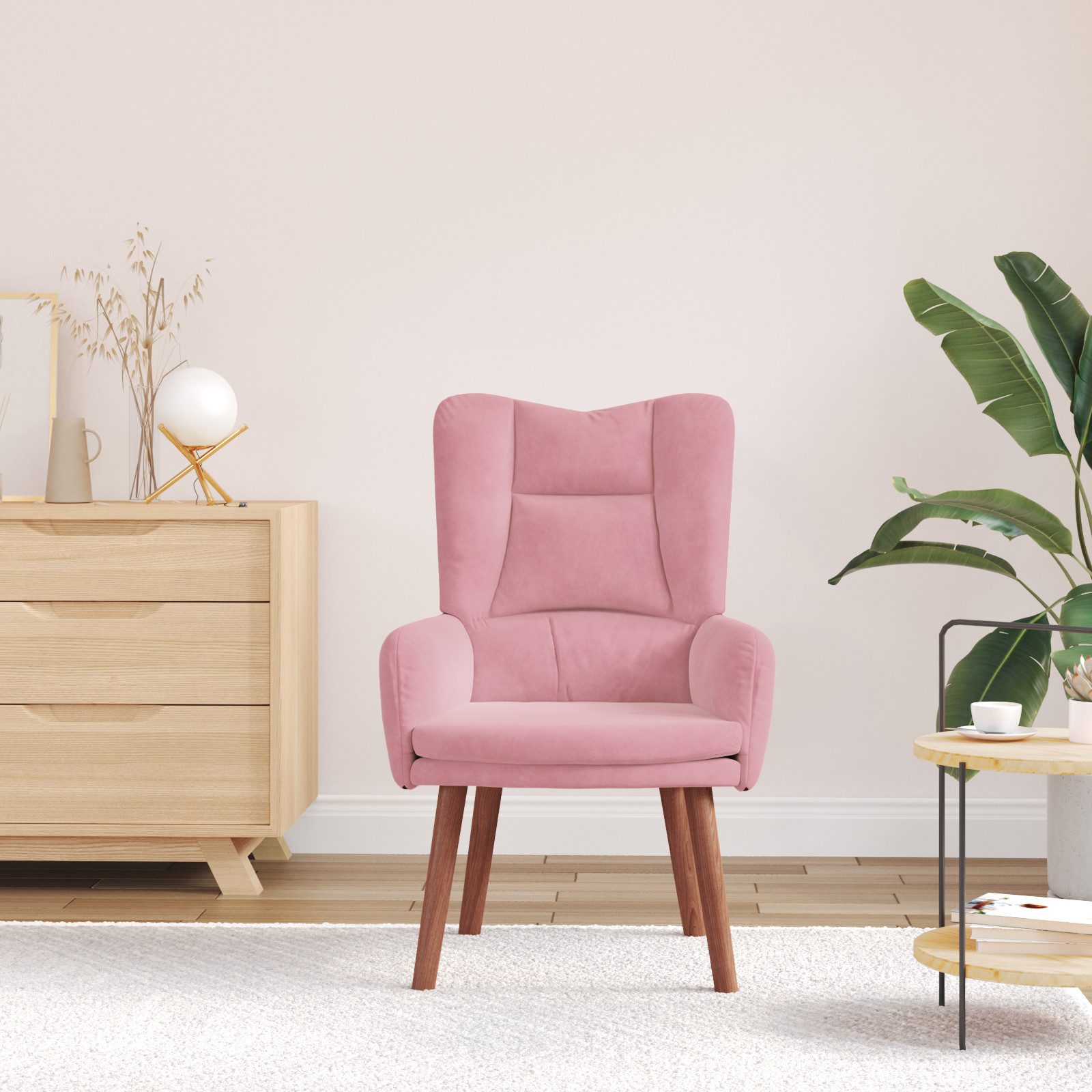 vidaXL Sessel Relaxsessel Rosa Samt (1-St) günstig online kaufen