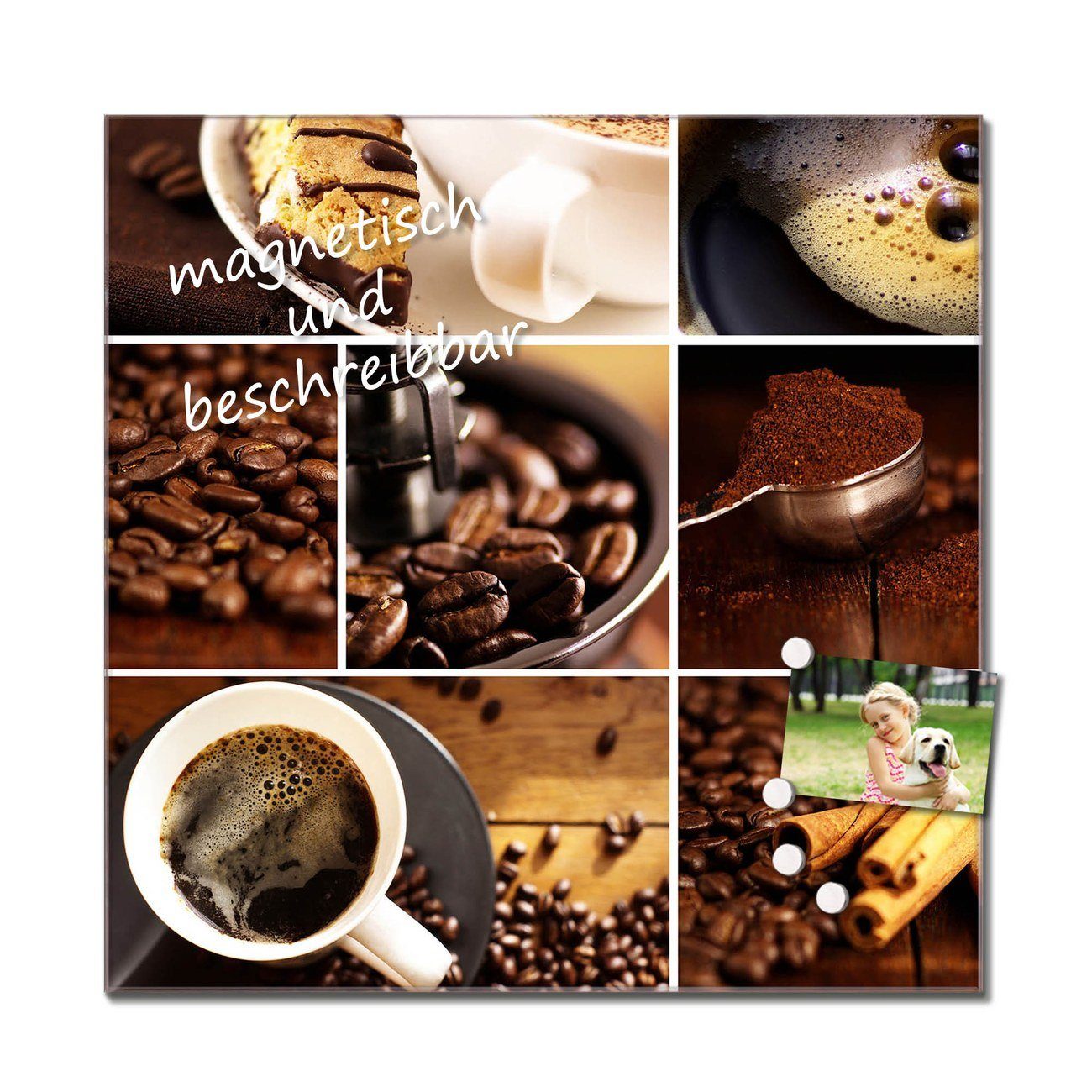 (gehärtetes banjado Küchenrückwand Kaffee&Schokolade, 1 4 inklusive & Glas, Küchenrückwand Magnete Kreidestift)