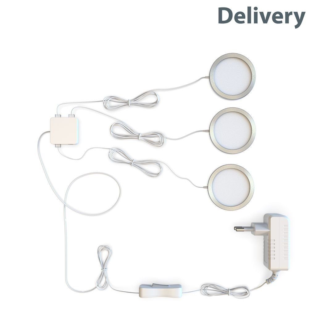 B.K.Licht LED Unterbauleuchte LED Deckenleuchte schwenkbar 3 x 8W 800lm 3.000K - BKL1106, LED fest integriert, Warmweiß, schwenkbar modern Chrom IP20 3-flammig