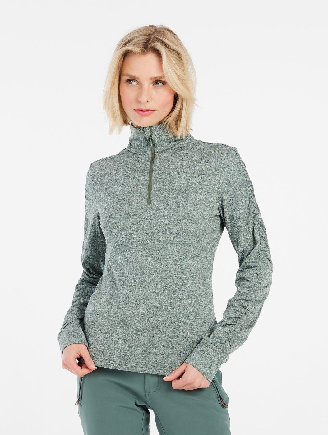 Protest Fleecepullover PRTHEY 1/4 zip active top Evergreen