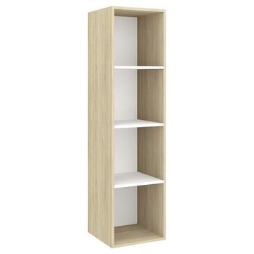 vidaXL TV-Schrank 4-tlg. TV-Schrank-Set Weiß Sonoma-Eiche Holzwerkstoff (1-St)