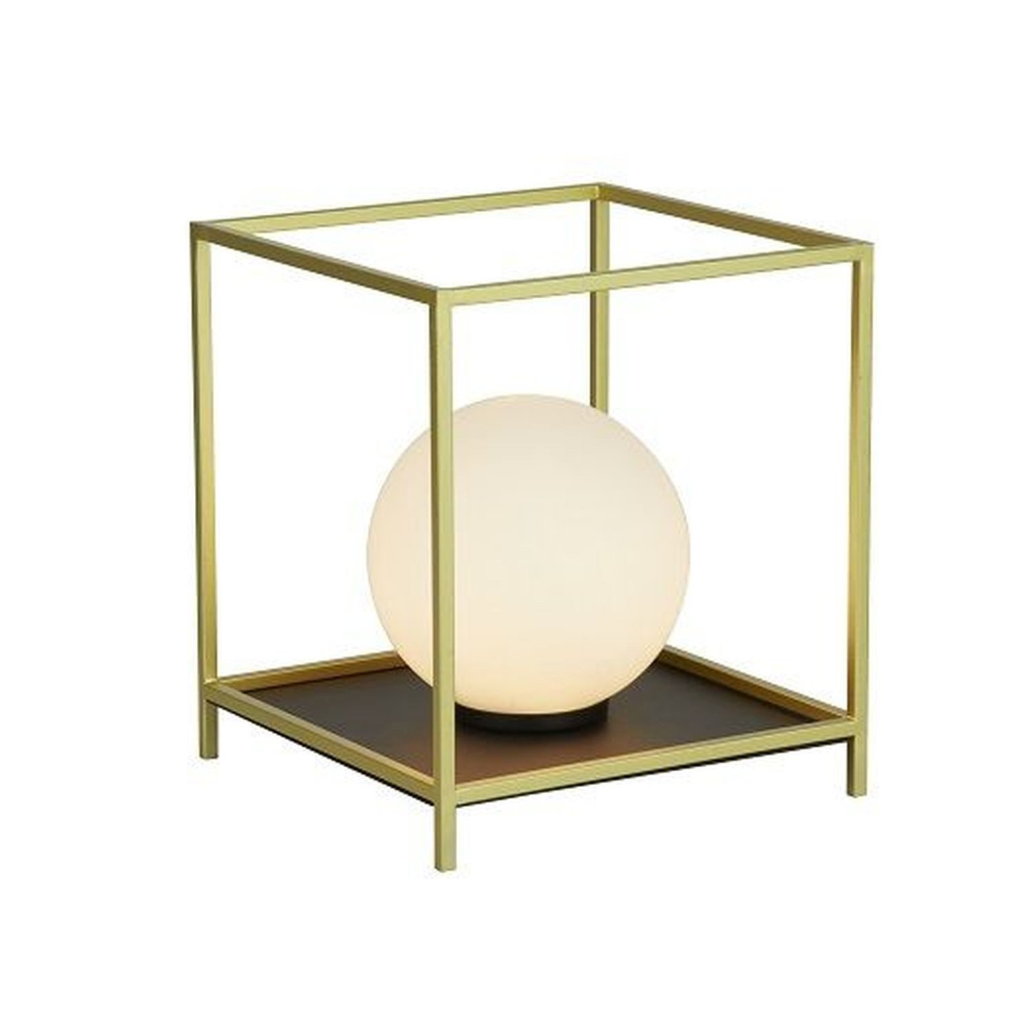 Licht-Erlebnisse Tischleuchte HAYLEY, ohne Leuchtmittel, 20,5 cm in Gold Opal Weiß Schwarz Wohnzimmer Glas Metall G9 Modern