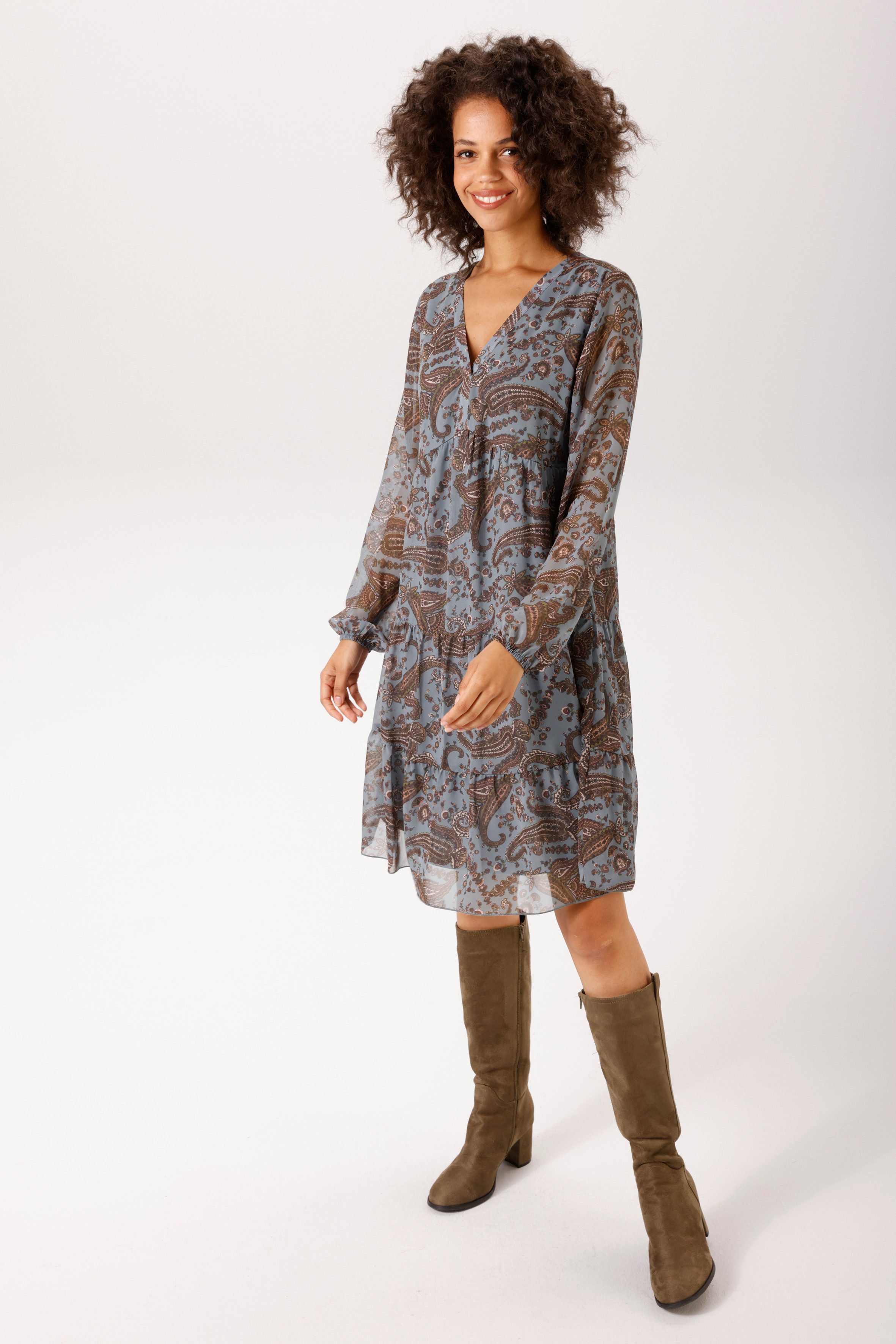 Aniston CASUAL Tunikakleid mit fantasievollen großflächigen Paisley-Druck - NEUE KOLLEKTION