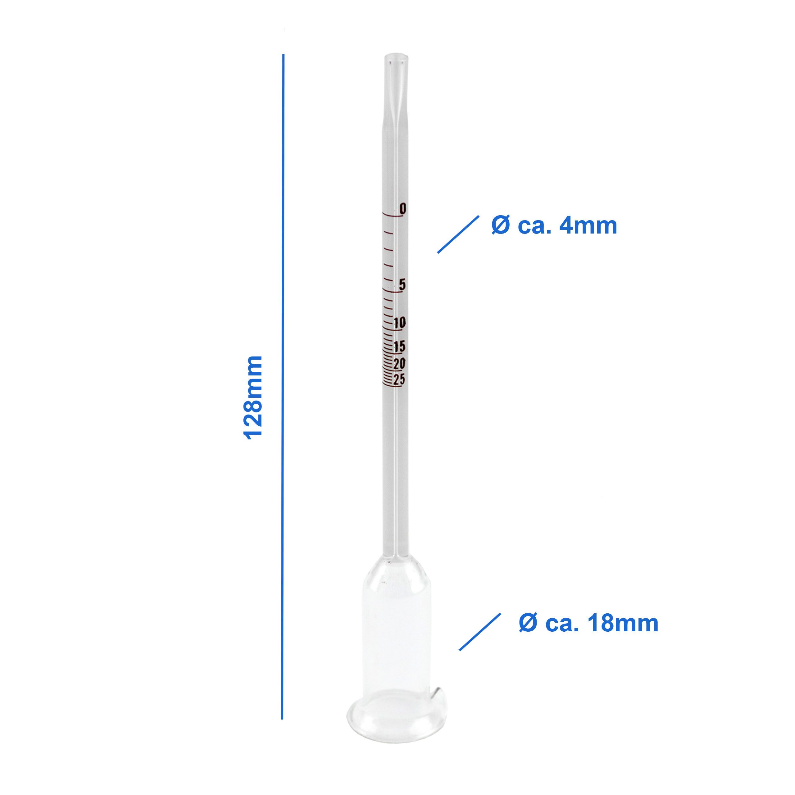 Lantelme Weinthermometer Glas Vinometer 0-25 Vol% Alkoholmeter für Wein Bier Schnaps, Messung des Alkoholgehalts von 0 bis 25%, Ideal für Hobbybrauer, Weinliebhaber und Likörherstellung