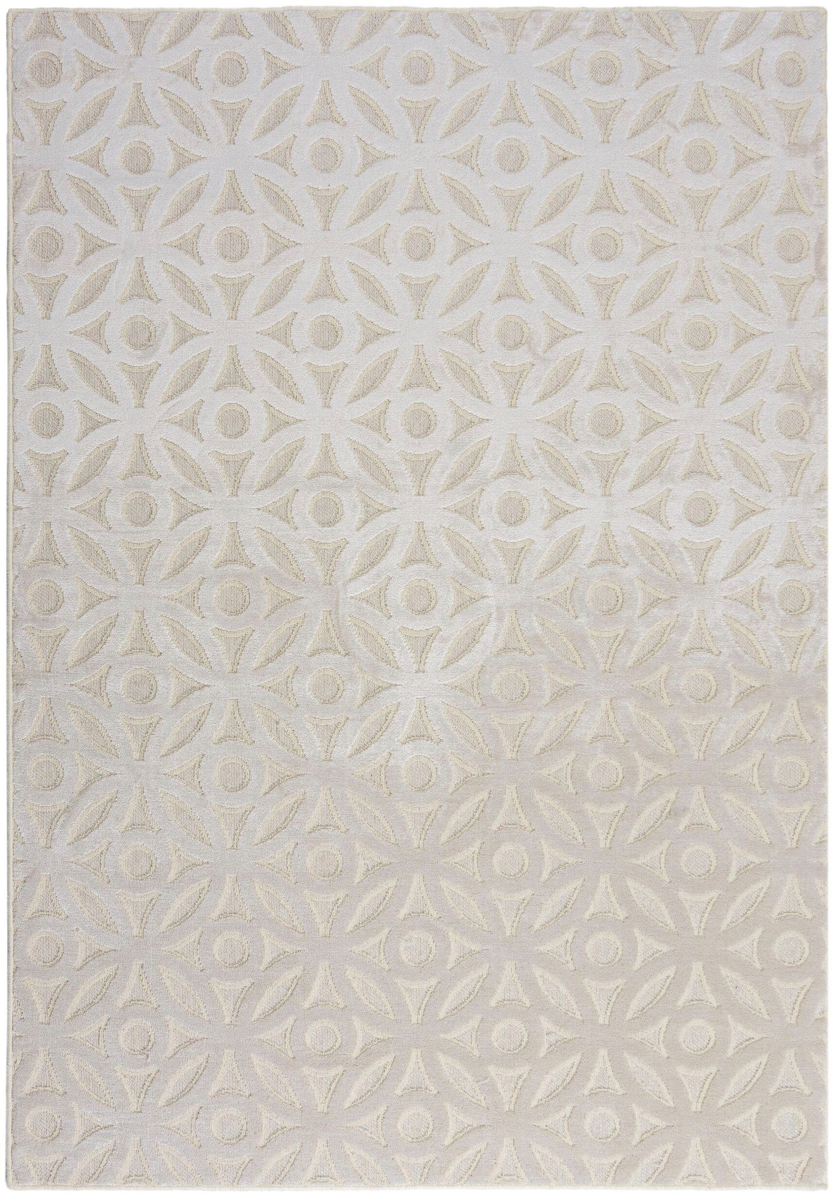 und 7 FLAIR Tieffekt CLARISSA, creme RUGS, Höhe: Teppich rechteckig, mm, Hoch- 3D-Effekt;