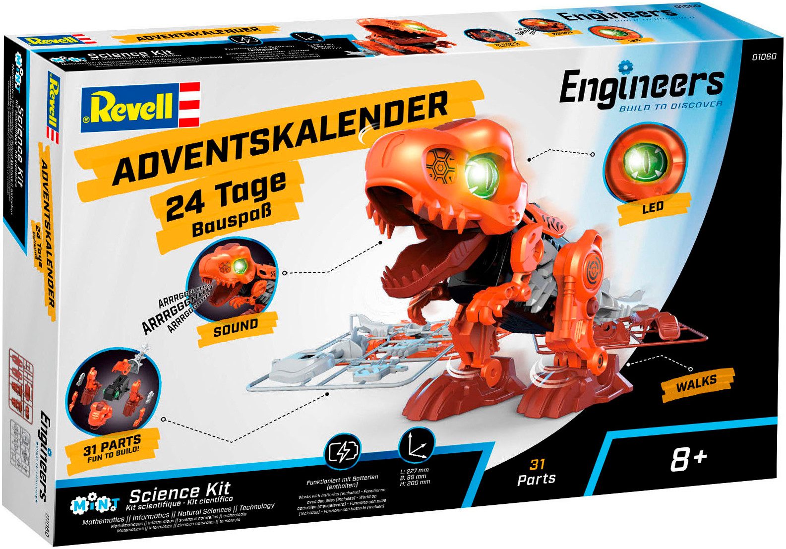 Revell® Spielzeug-Adventskalender Engineers „Electric T.Rex“, zum Bauen, Fo günstig online kaufen