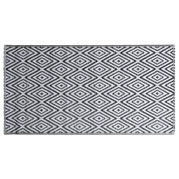 Outdoorteppich Outdoor-Teppich Weiß und Schwarz 160x230 cm PP, DOTMALL