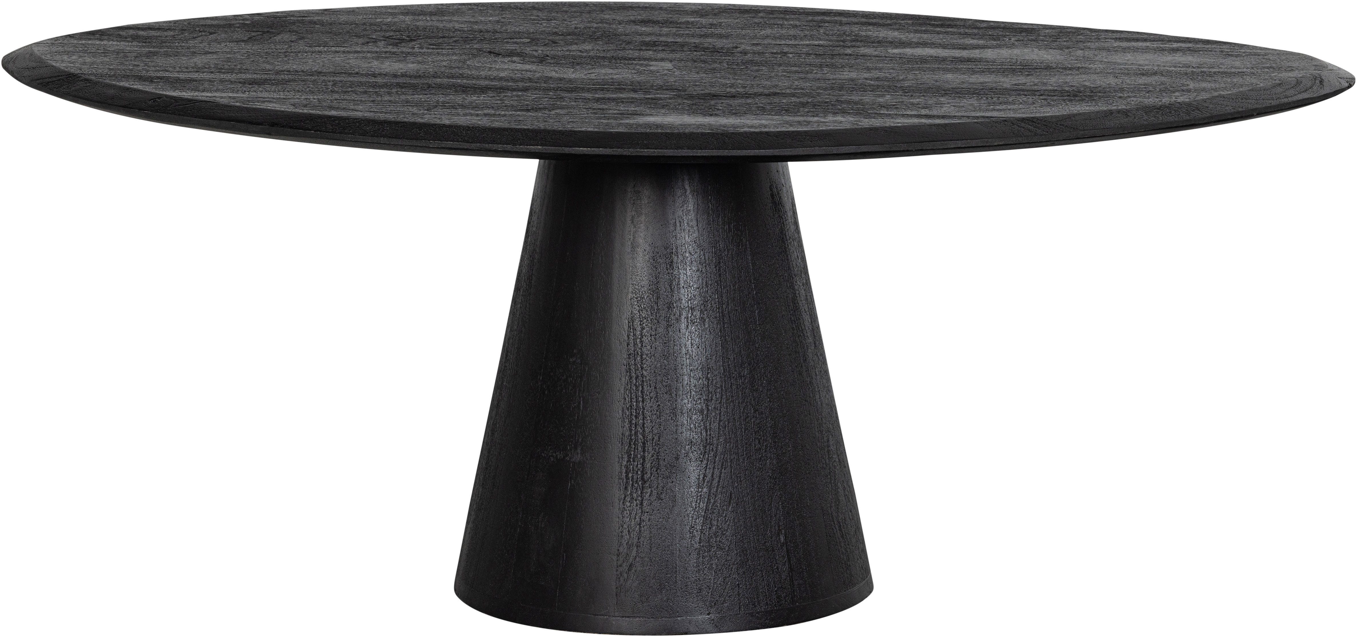 WOOOD Couchtisch Posture aus Mangoholz mit organischer Platte und Standfuß 120x80x47 cm, Tragkraft 15 kg, Standfuß Ø 19–39 cm, Plattendicke 3 cm