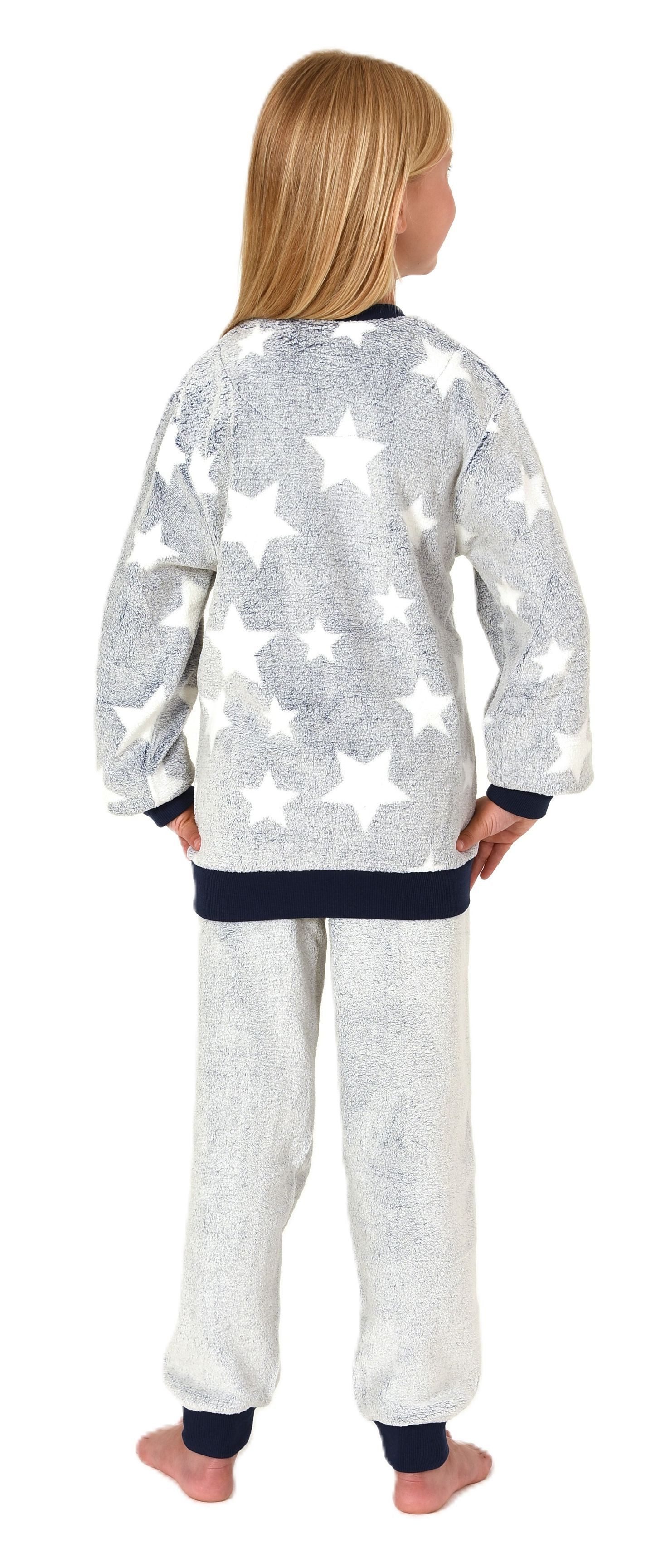 Normann Pyjama Kuschelig warmer Mädchen Schlafanzug Pyjama aus Coralfleece mit Tupfen – Bild 4 von 5