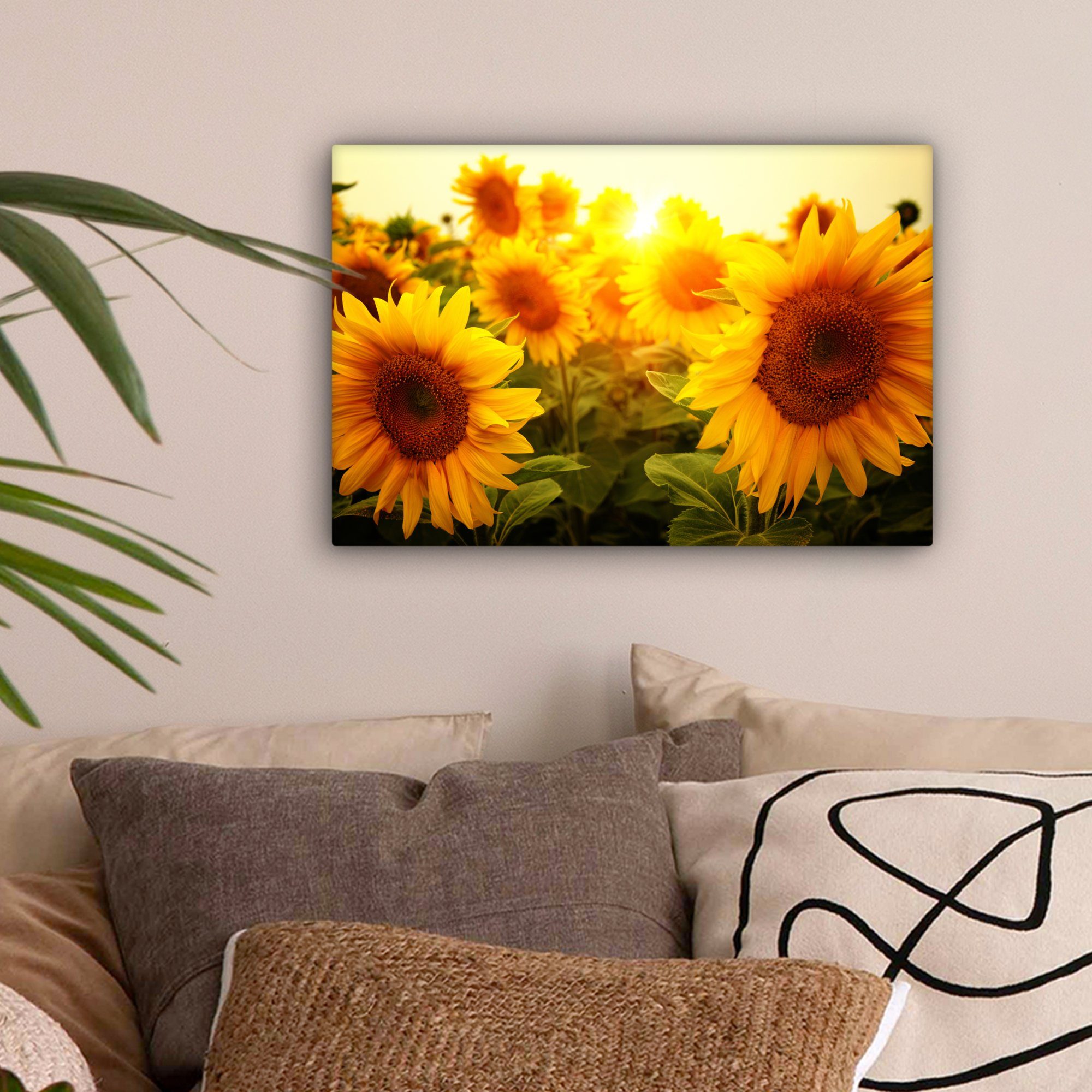 OneMillionCanvasses® Leinwandbild Sonnenblume - Gelb - Blumen - Sonne, Foto günstig online kaufen