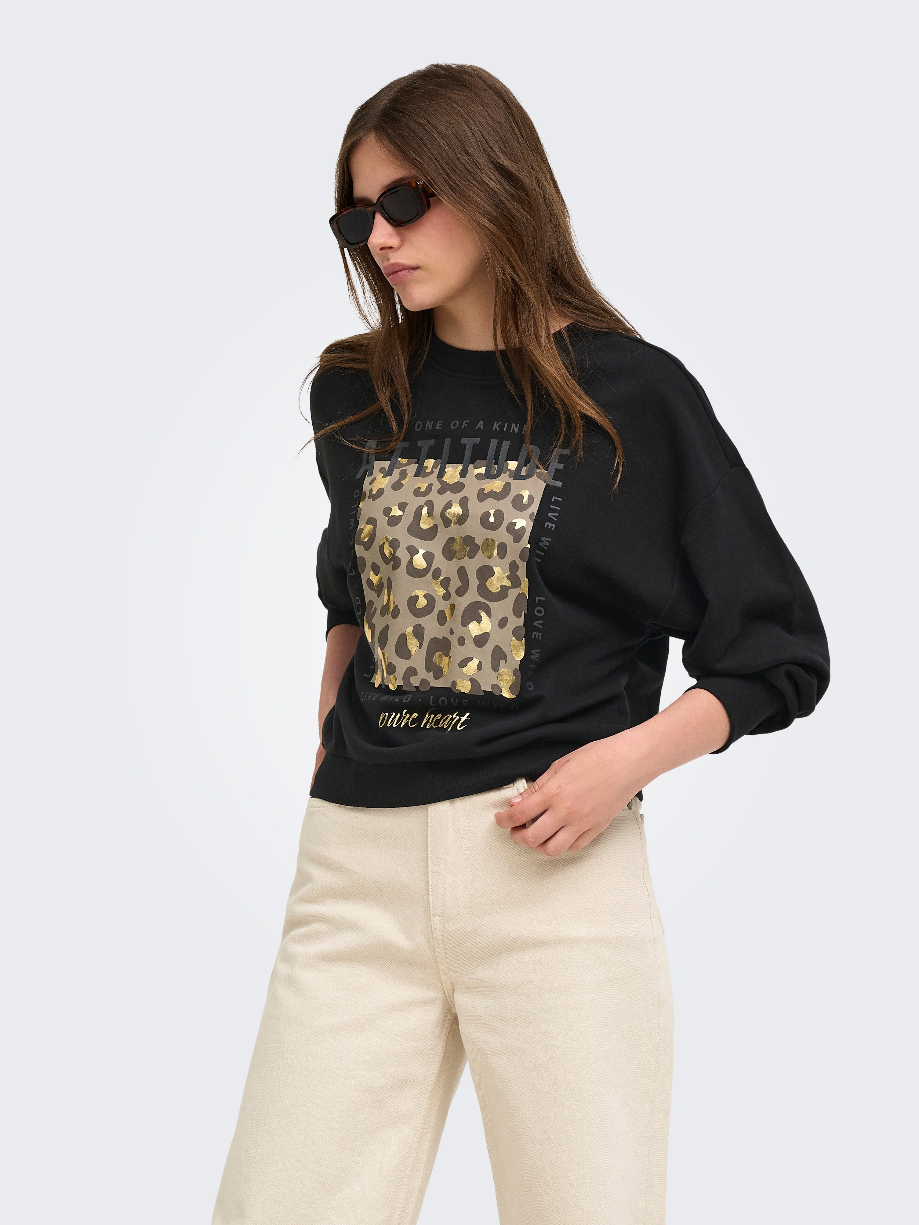ONLY Sweatshirt ONLBROOKY L/S PRINT UB CS SWT Baumwollmischung, regular fit