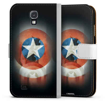 DeinDesign Handyhülle »Captain America Shield«, Samsung Galaxy S4 Hülle Handy Flip Case Wallet Cover Handytasche Leder