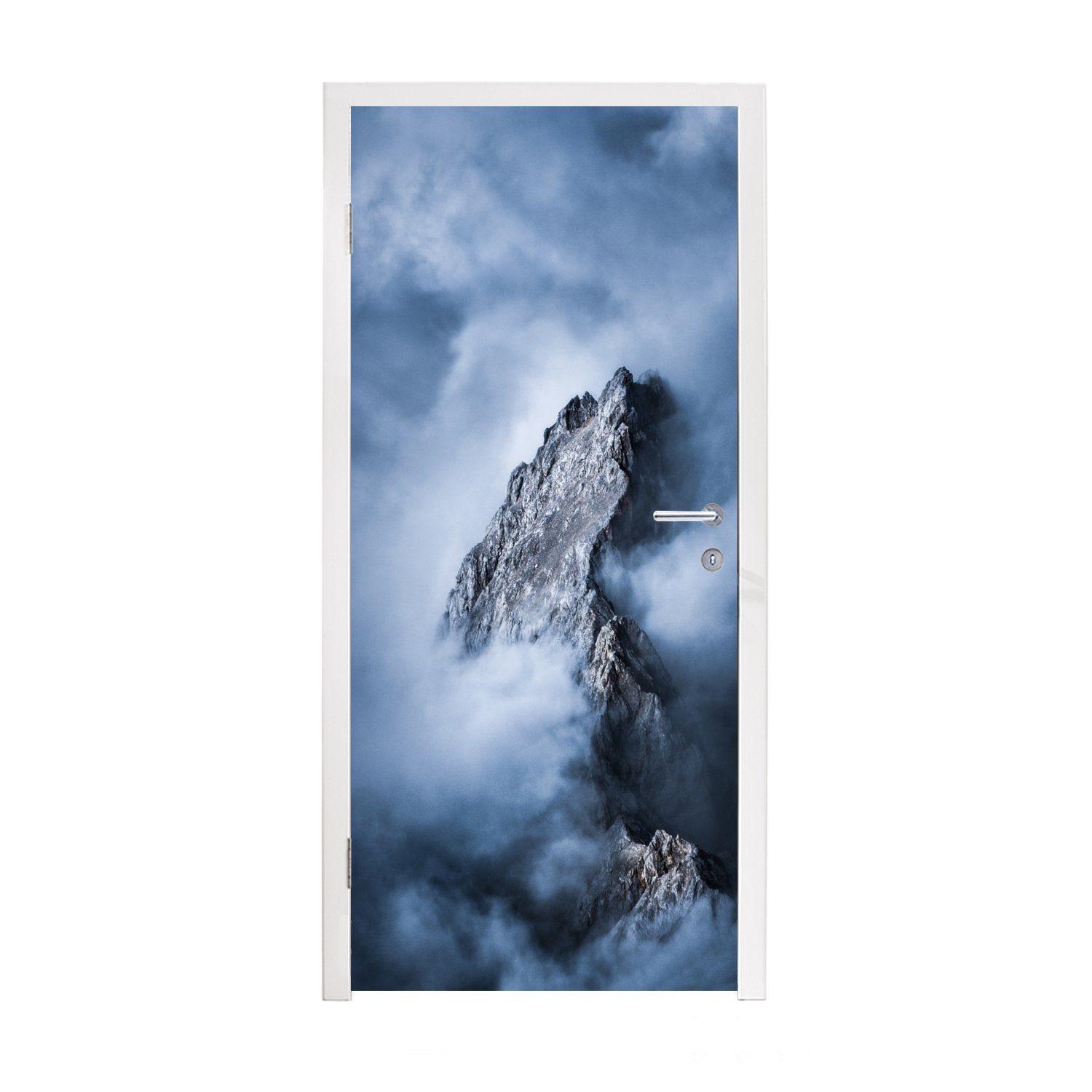 für bedruckt, - Zugspitze 75x205 Alpen Türaufkleber, - Fototapete St), (1 MuchoWow Matt, Tür, Türtapete cm Deutschland,