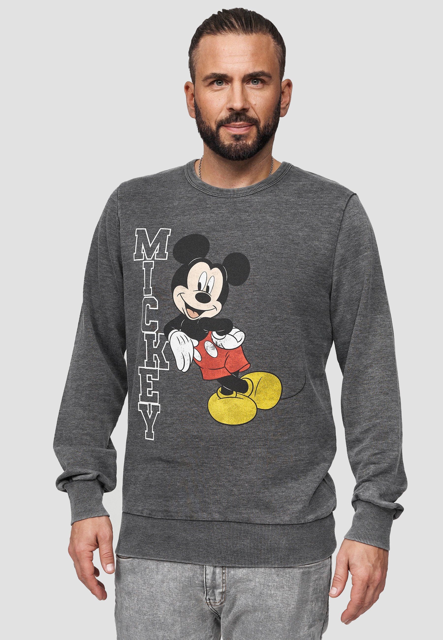 Recovered Sweatshirt Disney Mickey Leaning Bio-Baumwolle GOTS zertifizierte